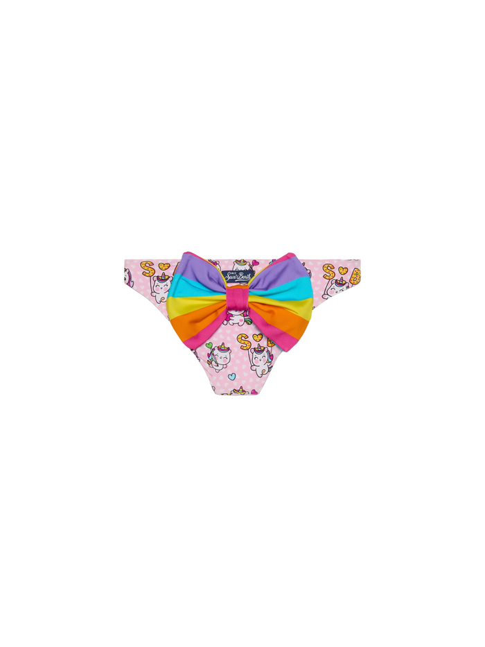 Girl Swim Briefs With Unicorn Print Pink Bottom