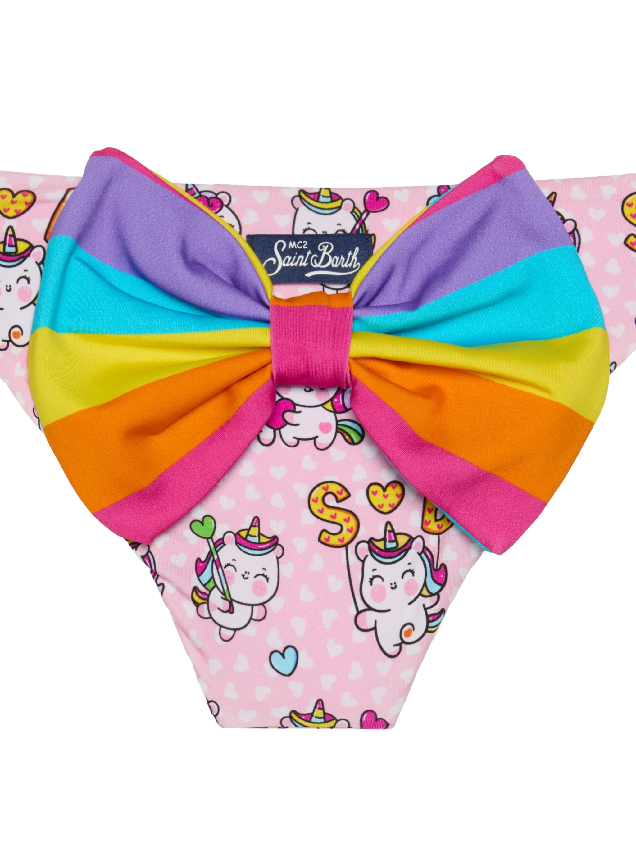 Girl Swim Briefs With Unicorn Print Pink Bottom