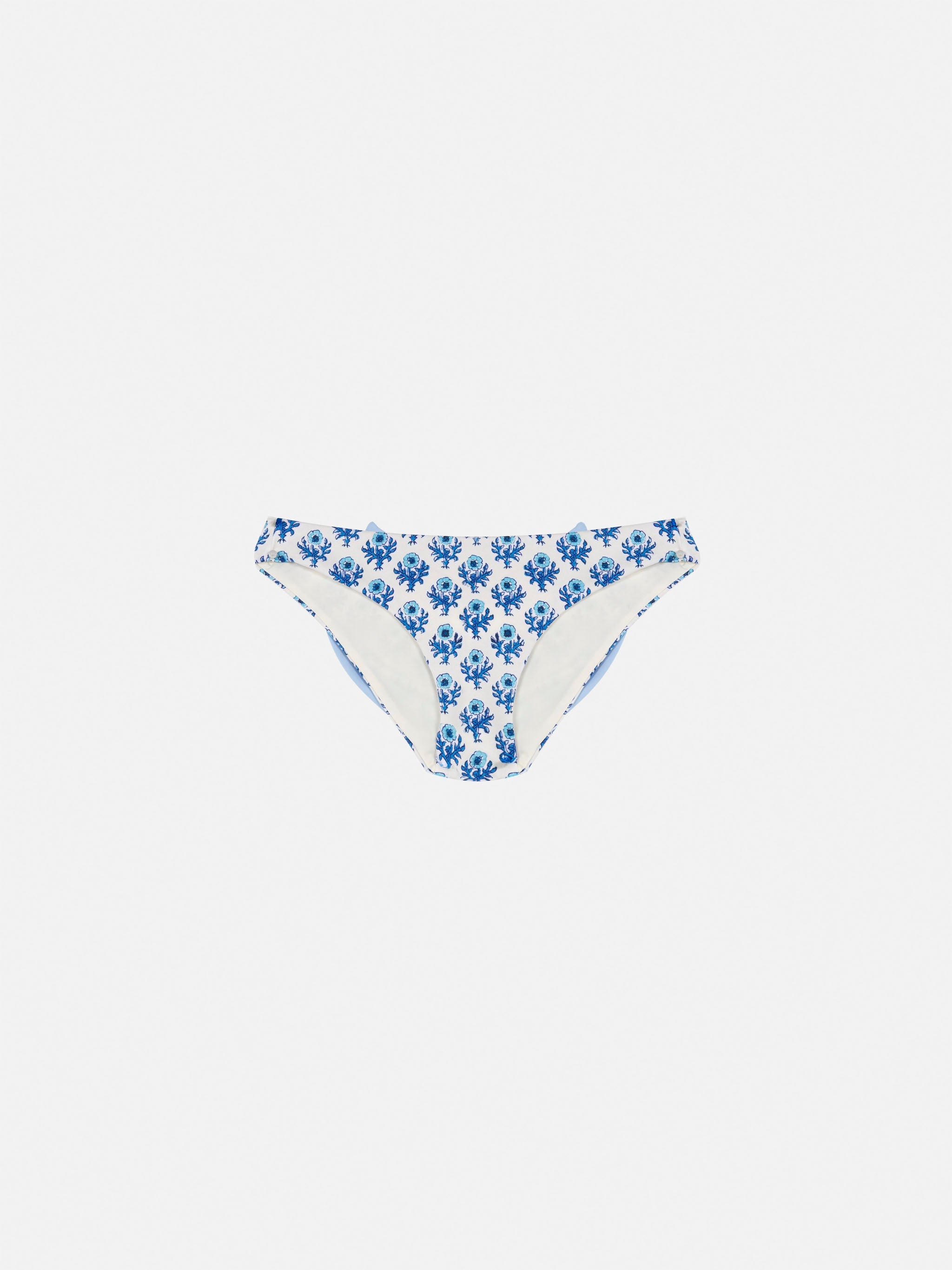 Madame Swim Briefs With Bow And Flower Print White Bottom
