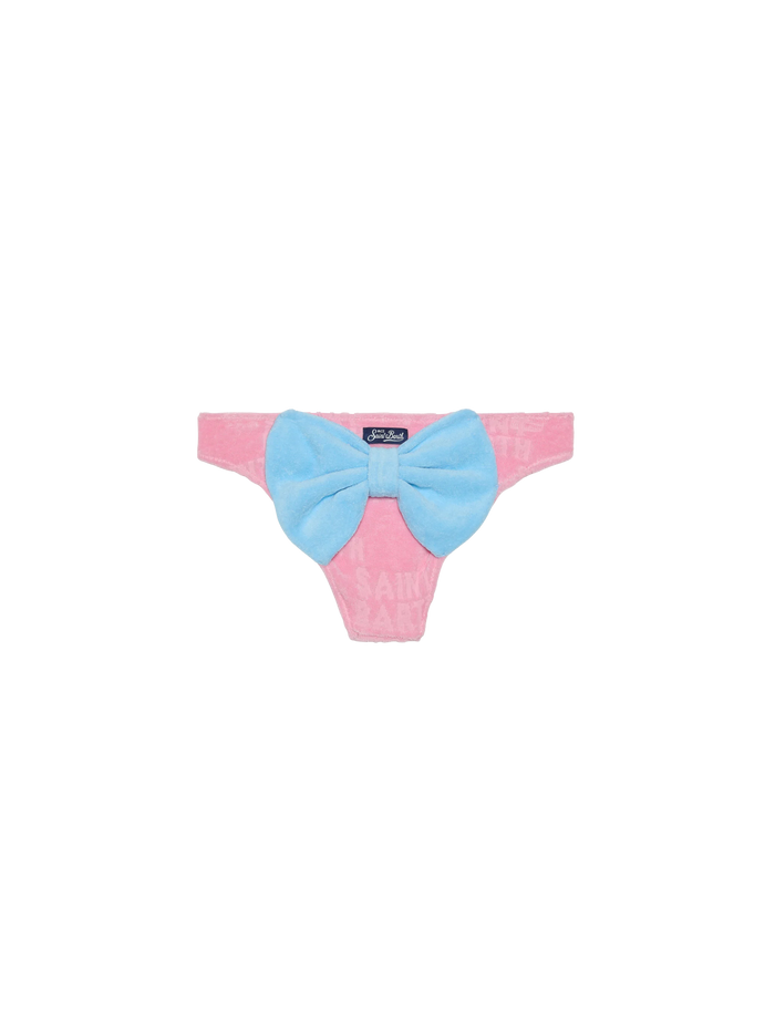 Girl Pink Terry Swim Briefs Bottom