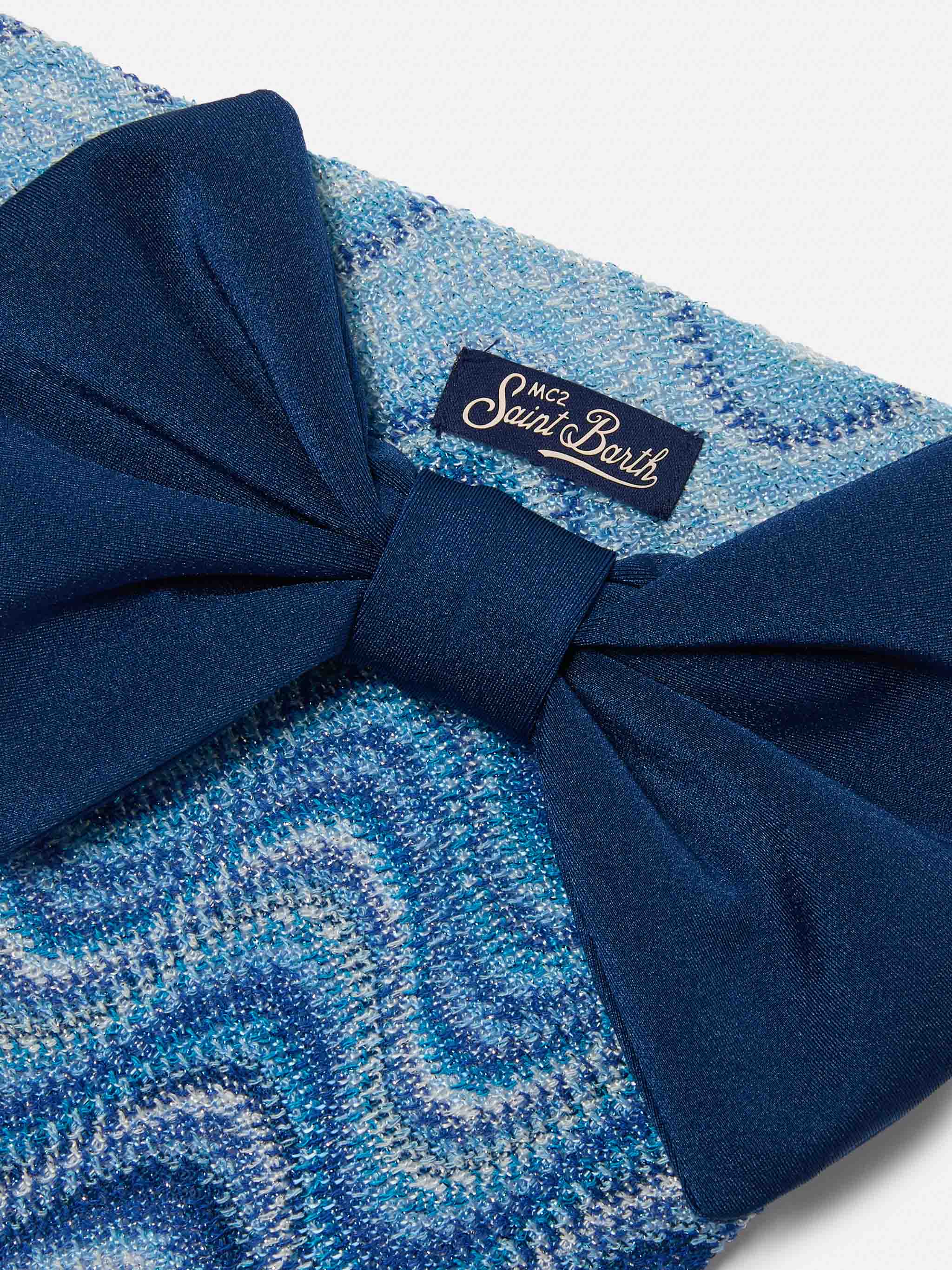 Madame Raschel Swim Briefs With Wave Motif Shades Of Blue Sky Bottom
