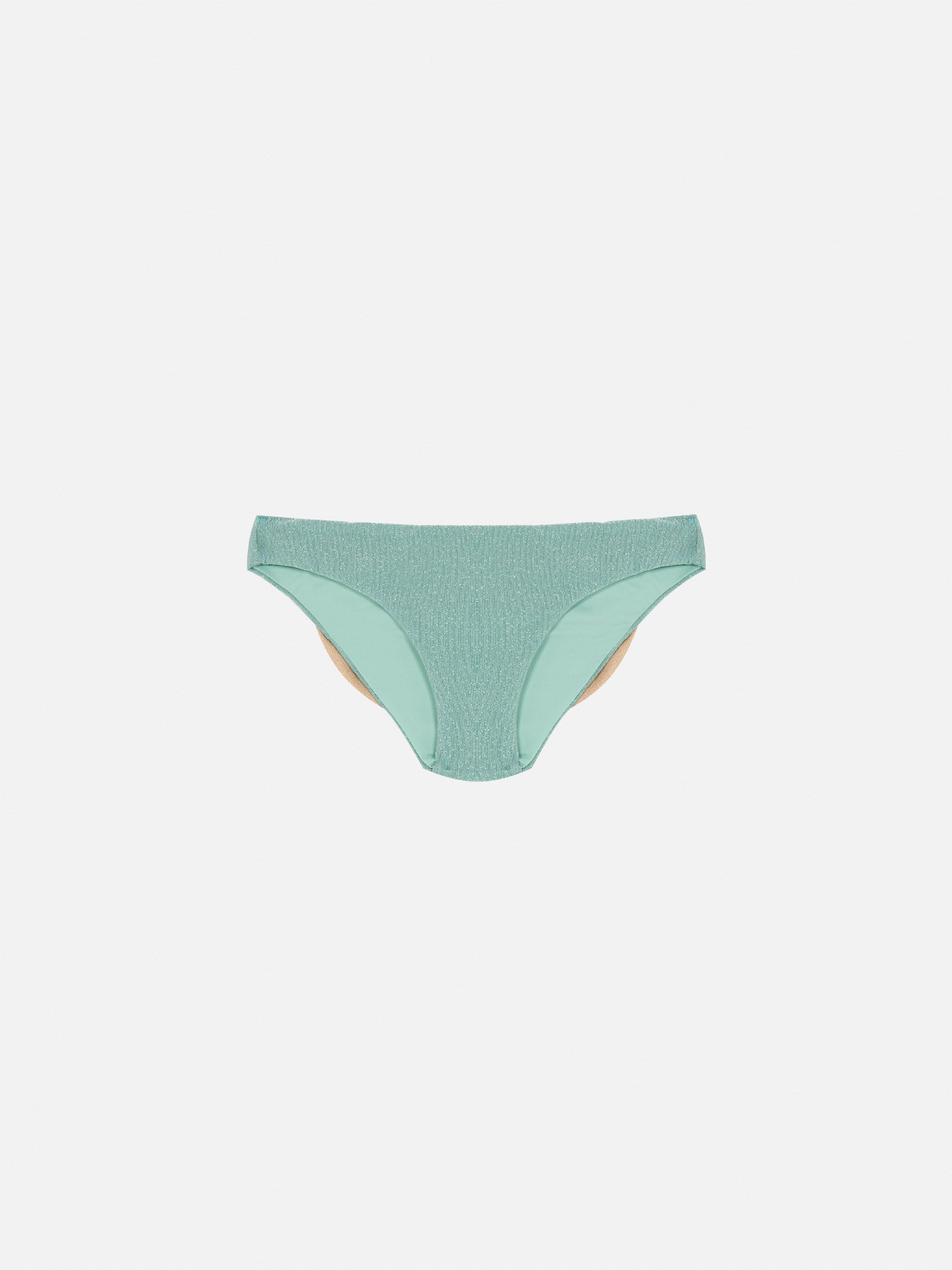 Madame Water Green Lurex Swim Briefs With Bow Bottom