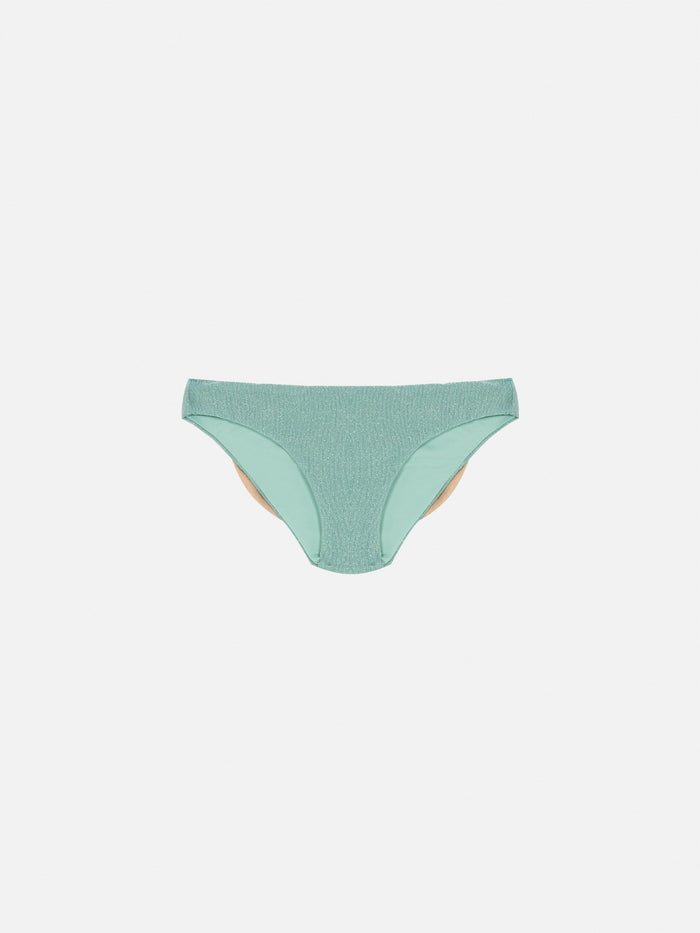 Madame Water Green Lurex Swim Briefs With Bow Bottom