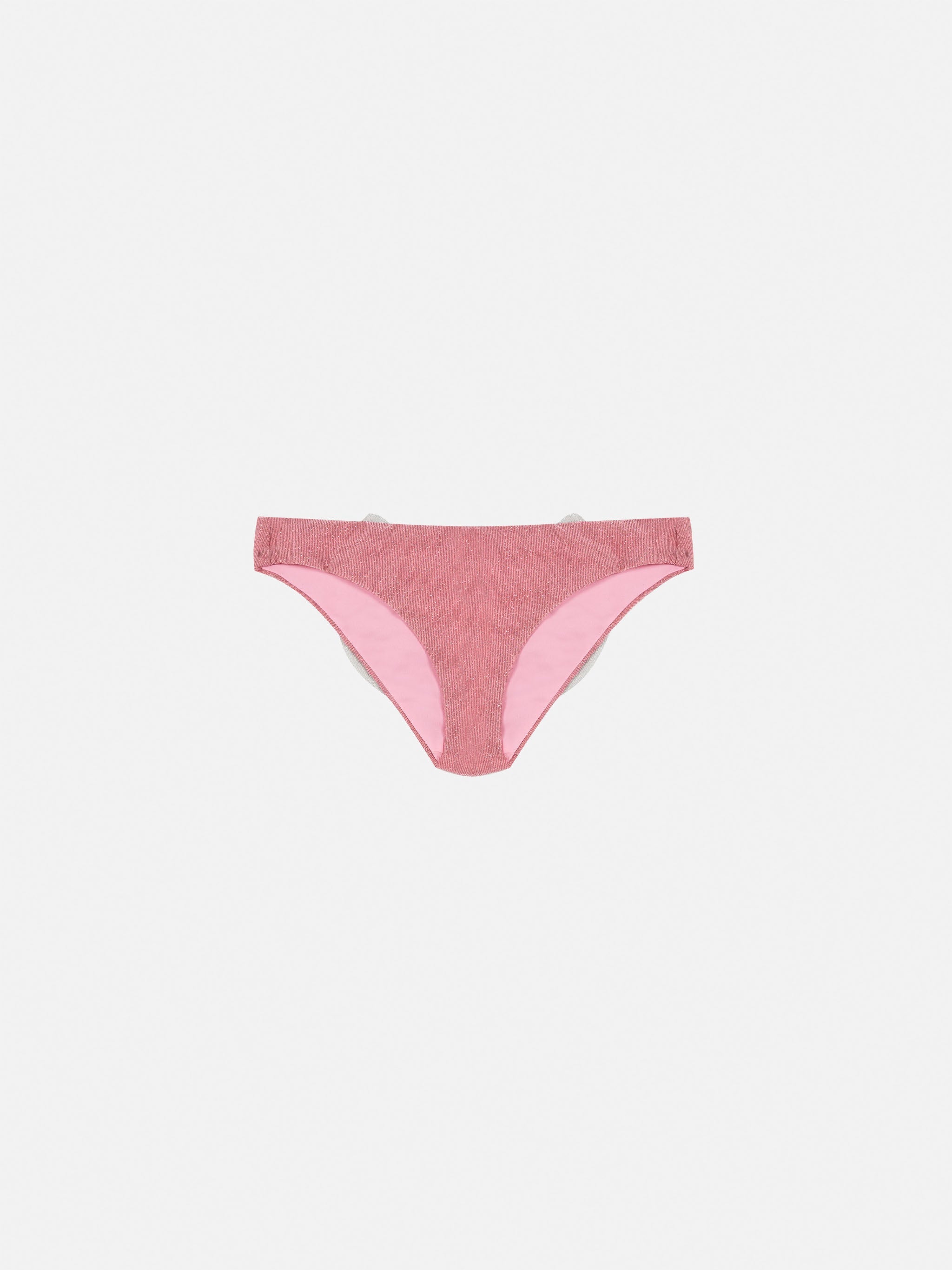 Madame Pink Lurex Swim Briefs With Bow Bottom