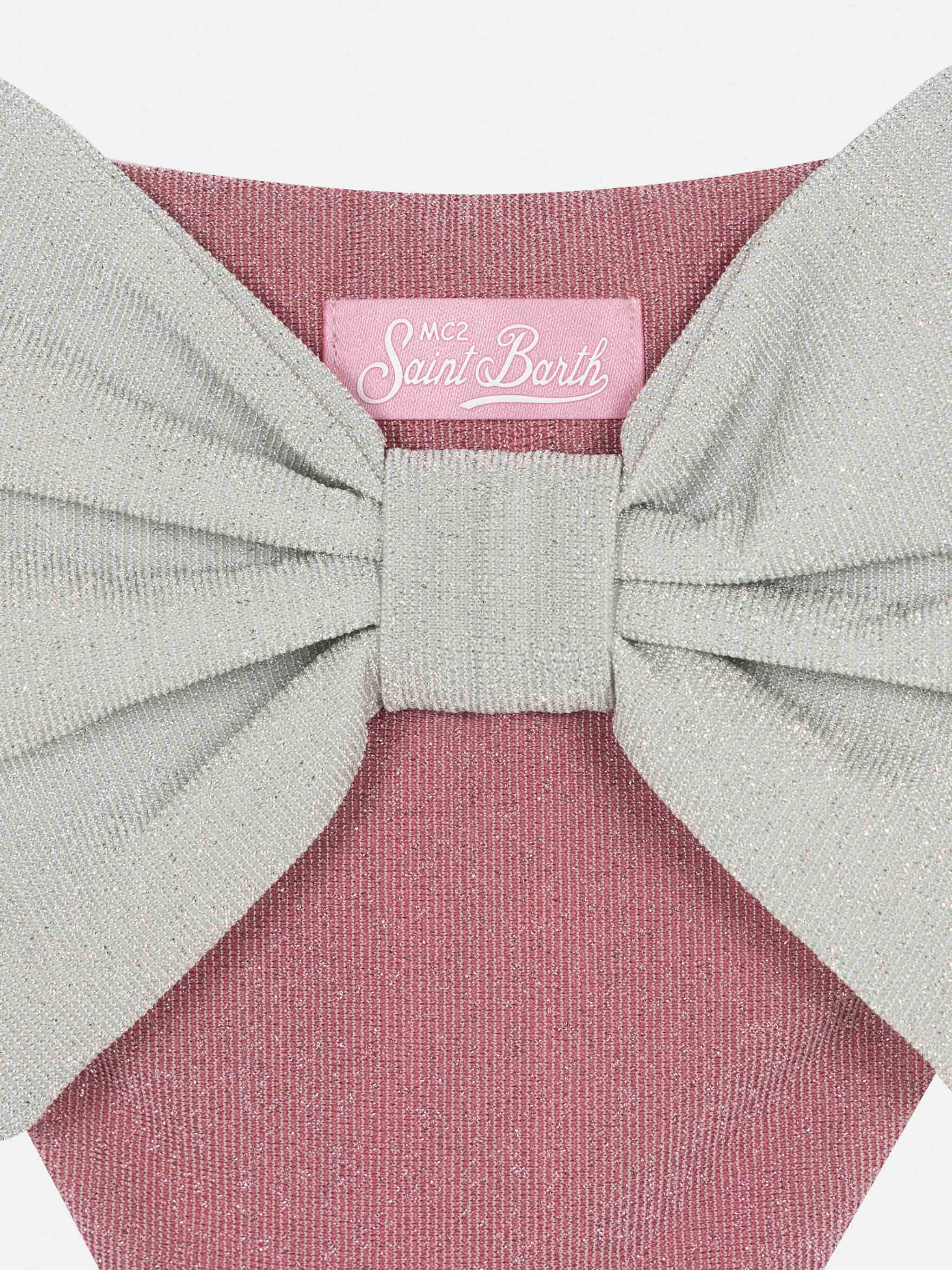 Madame Pink Lurex Swim Briefs With Bow Bottom
