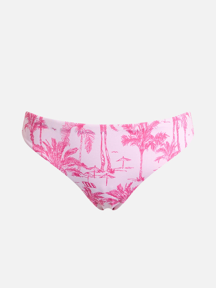 Girl Swim Briefs Madame With Bow And Toile De Jouy Print Pink Bottom