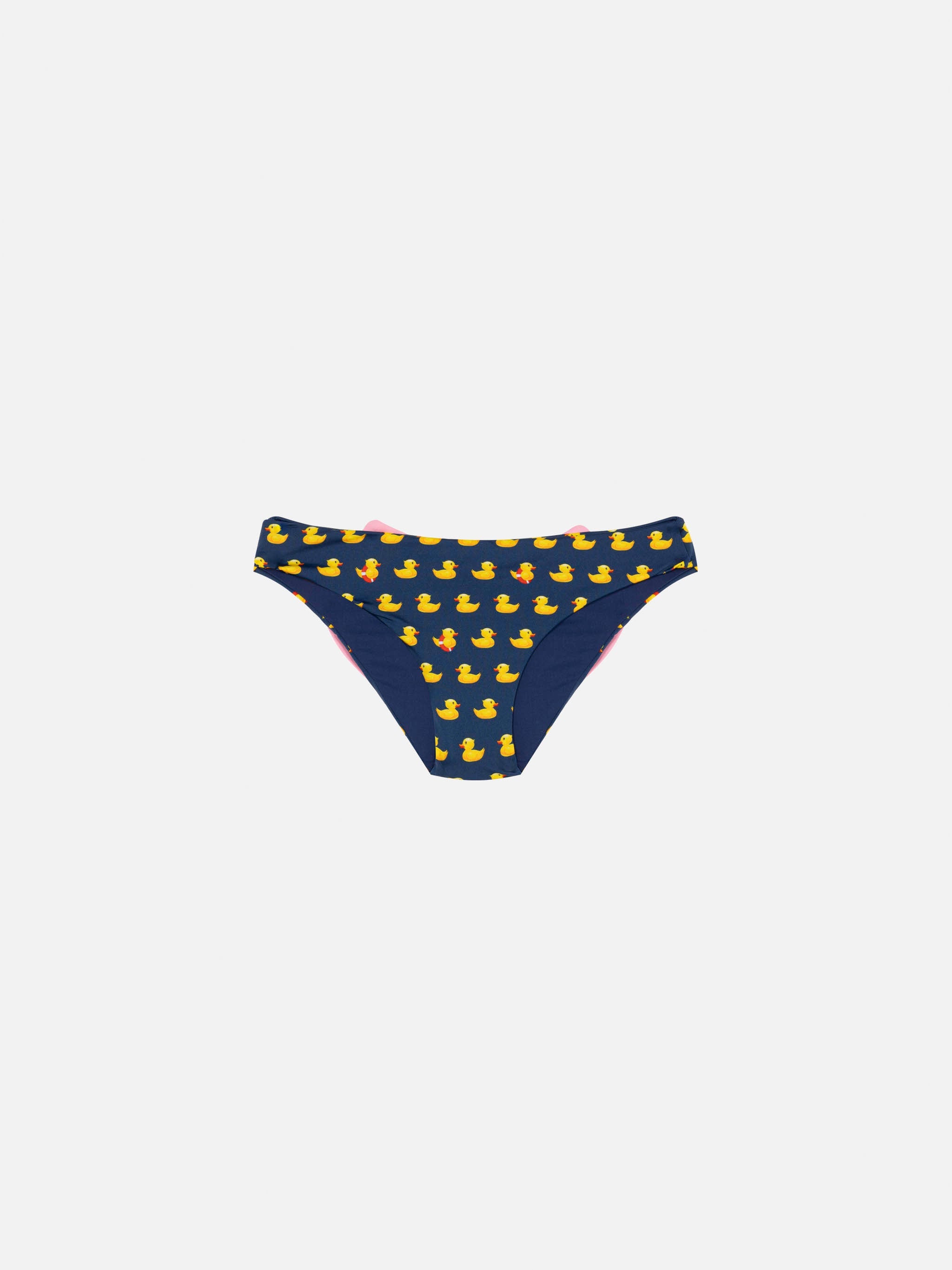 Madame Swim Briefs With Bow And Ducky Print Blue Bottom