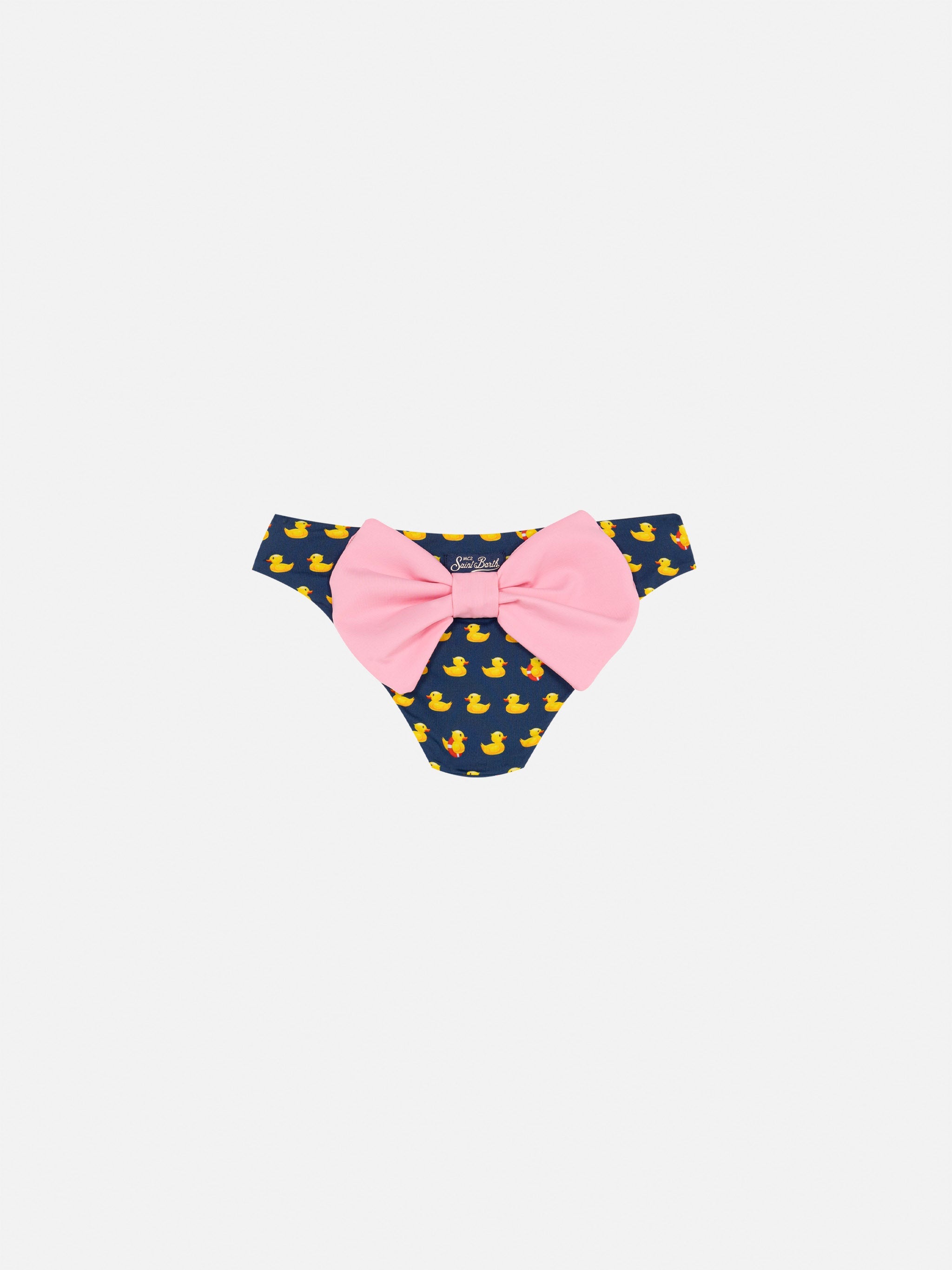Madame Swim Briefs With Bow And Ducky Print Blue Bottom