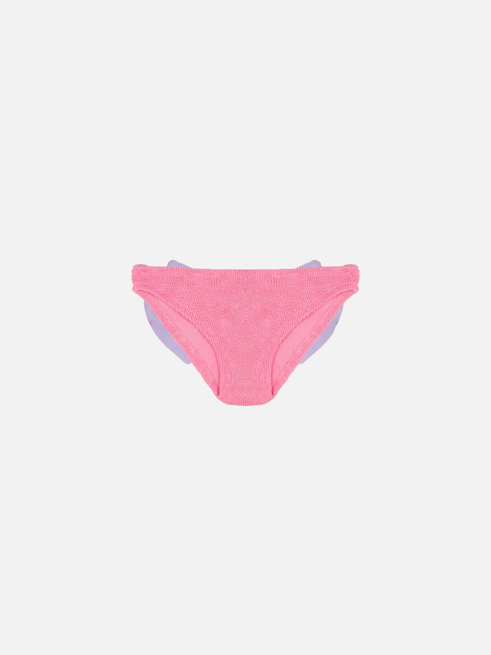 Madame Pink Crinkle Swim Briefs With Bow Bottom