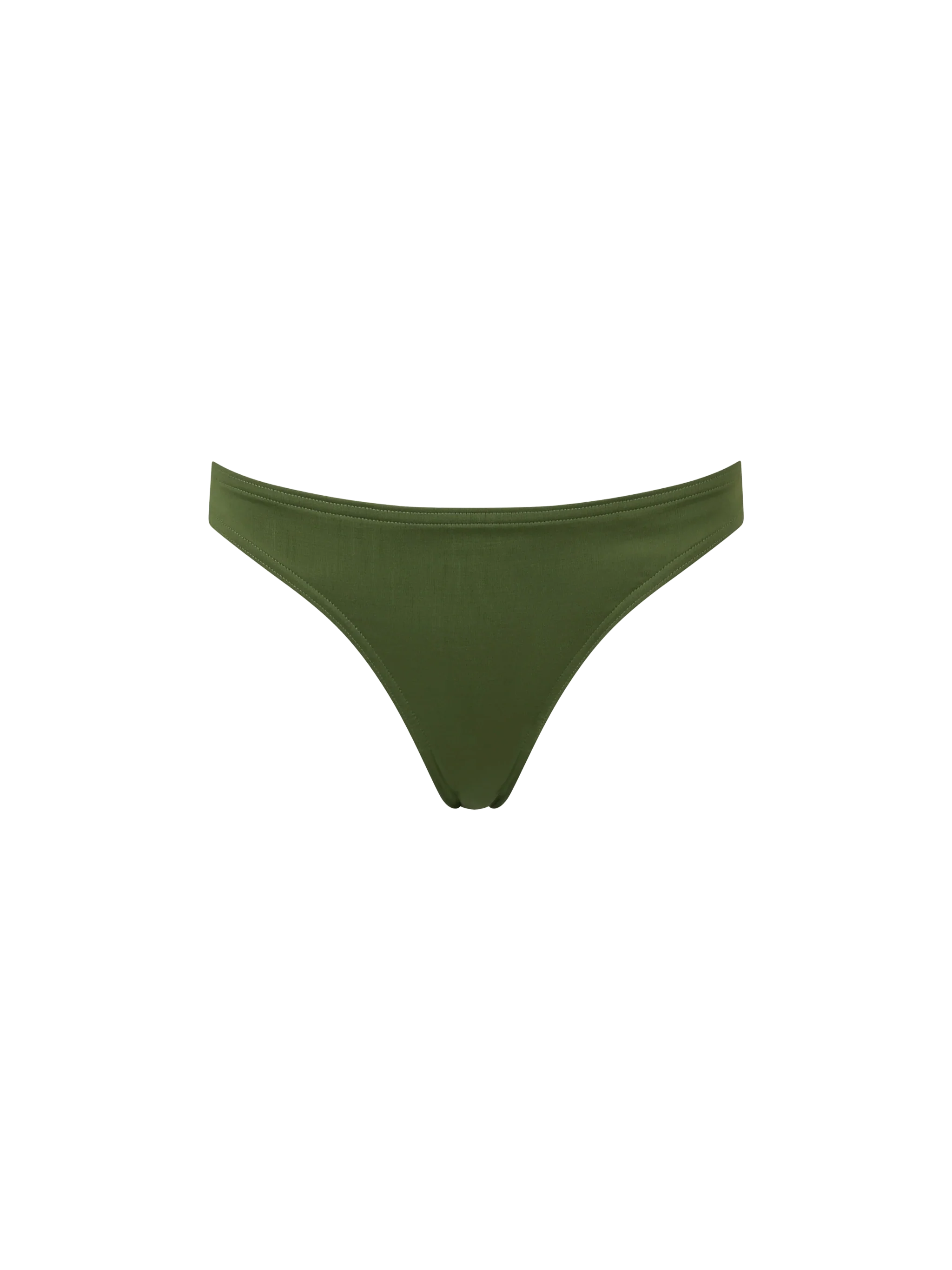 Maia Military Green High-Waist Swim Briefs Bottom