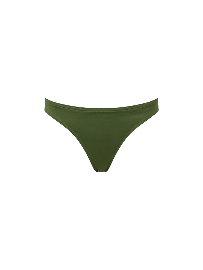 Maia High-Waist Military Green Swim Briefs Bottom