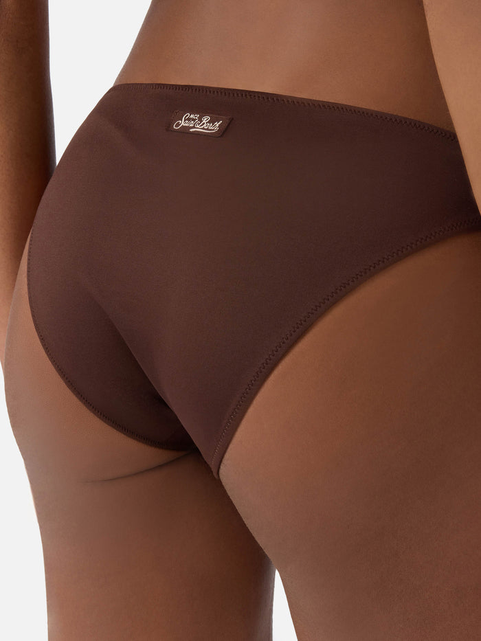 Classic Maia Bikini Bottoms Brown Stretch Fabric Bottom