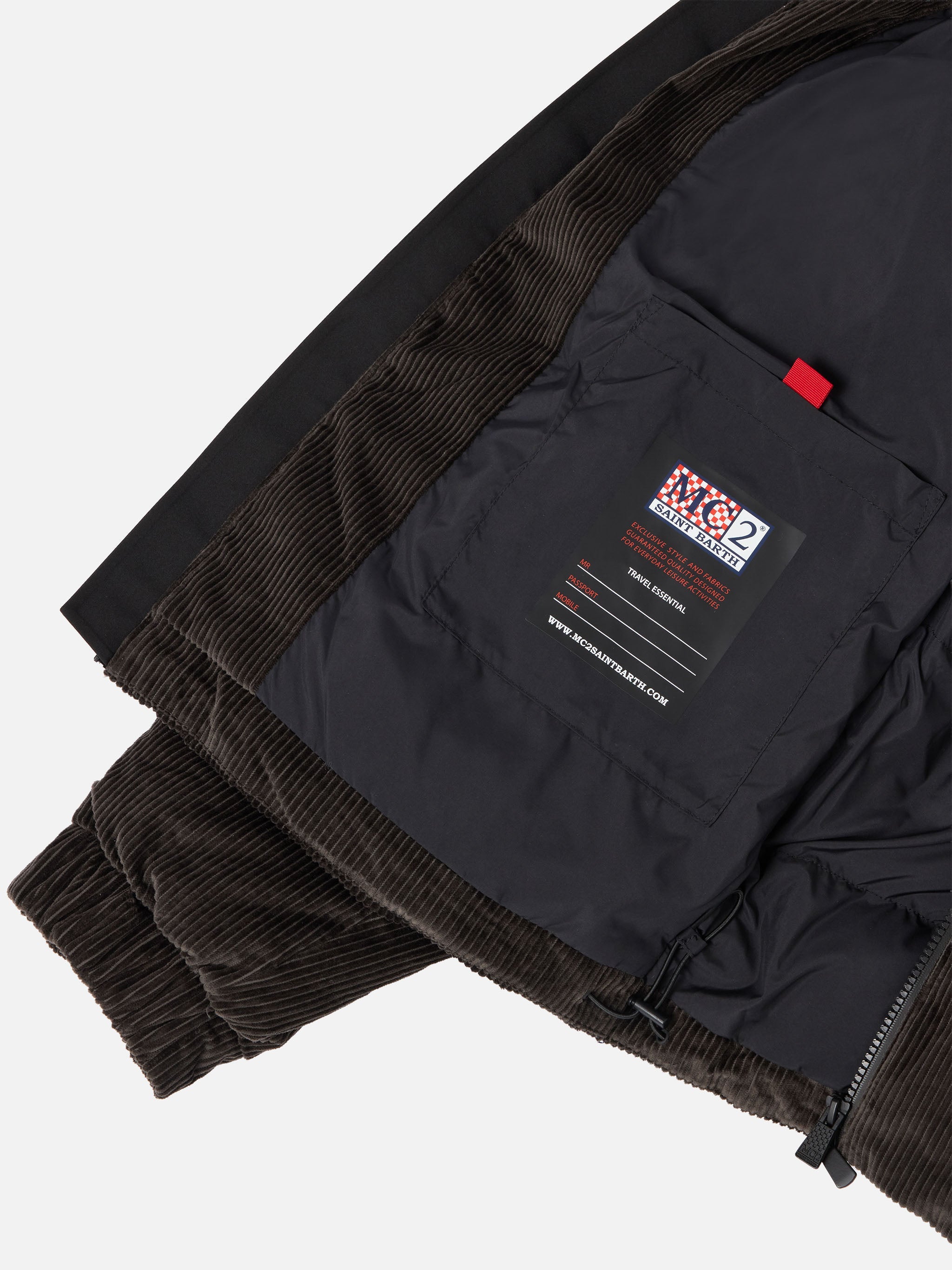 Maier Pocket Corduroy Padded Jacket With Hood Brown