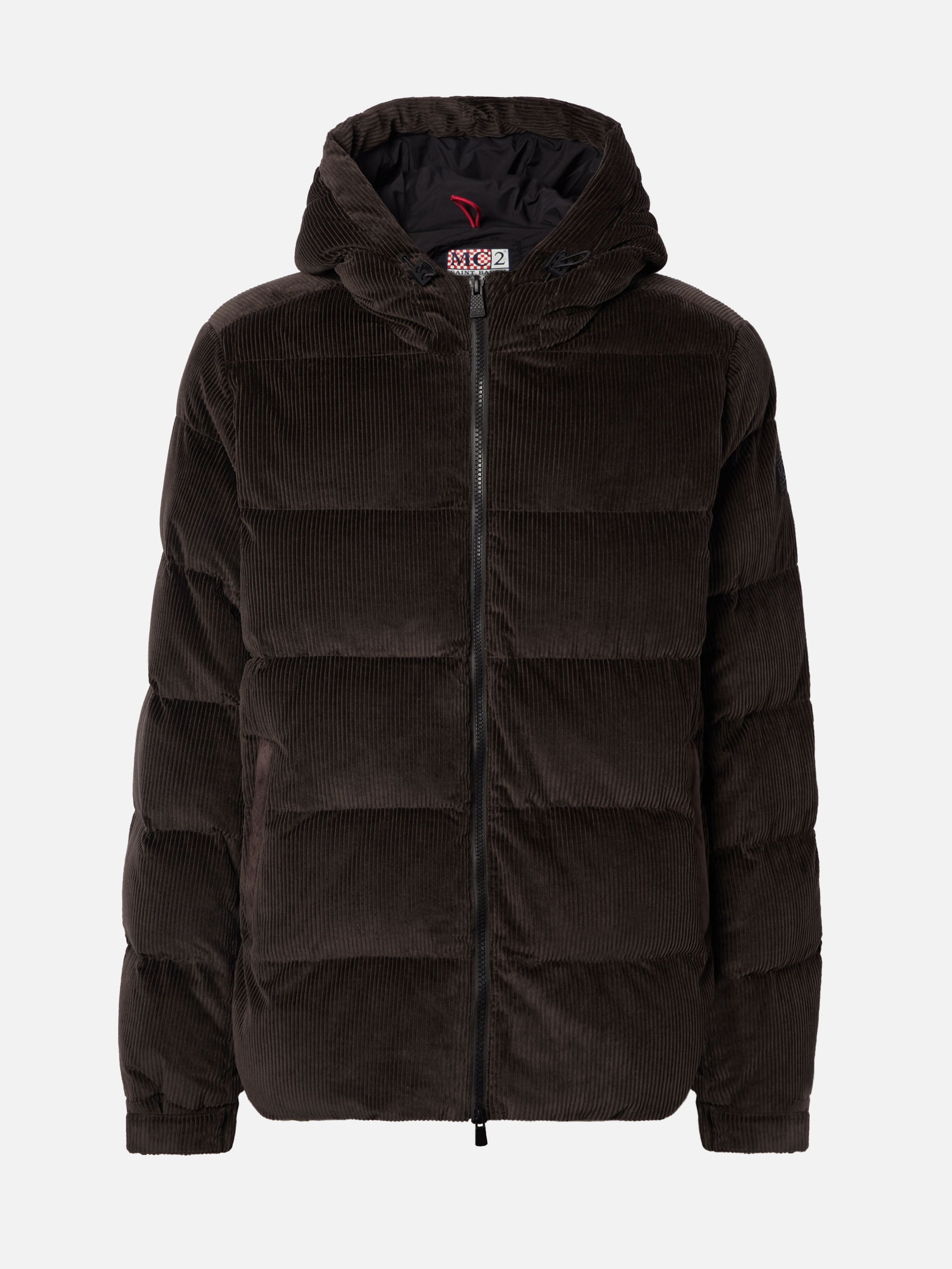 Maier Pocket Corduroy Padded Jacket With Hood Brown