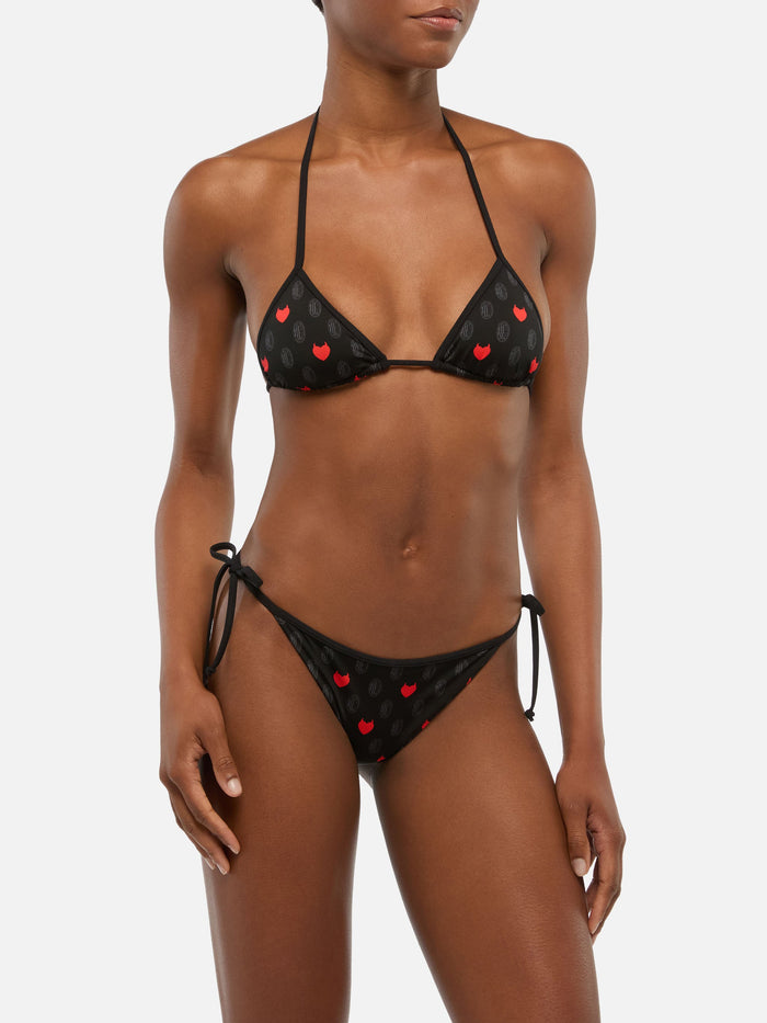 Maleah Triangle Bikini With Milan Print | Ac Special Edition Black