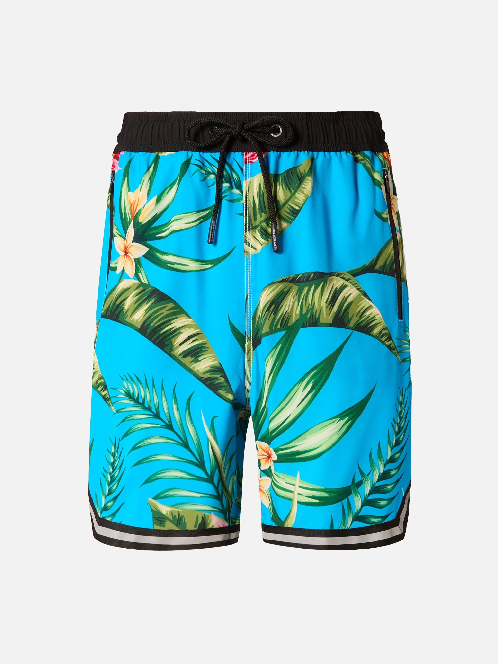 Floral Print Swim Shorts Surf Style Sky Swimshort