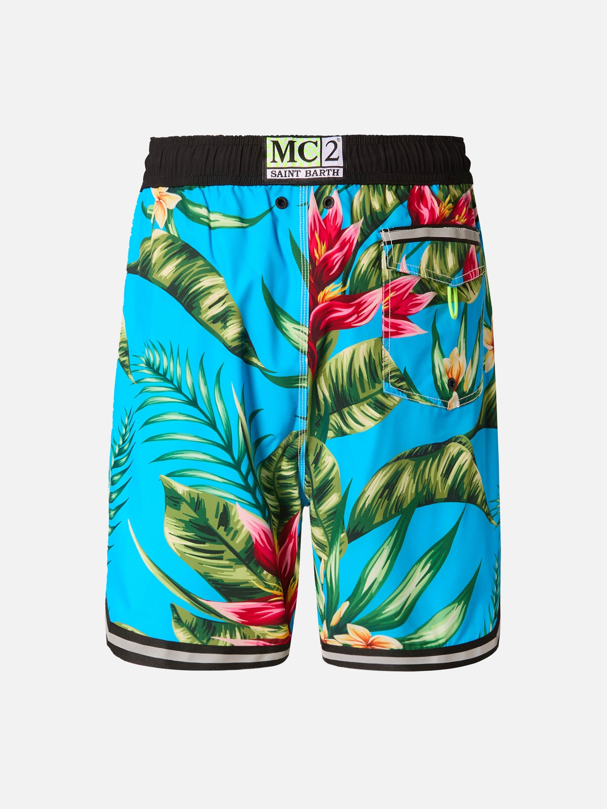 Floral Print Swim Shorts Surf Style Sky Swimshort