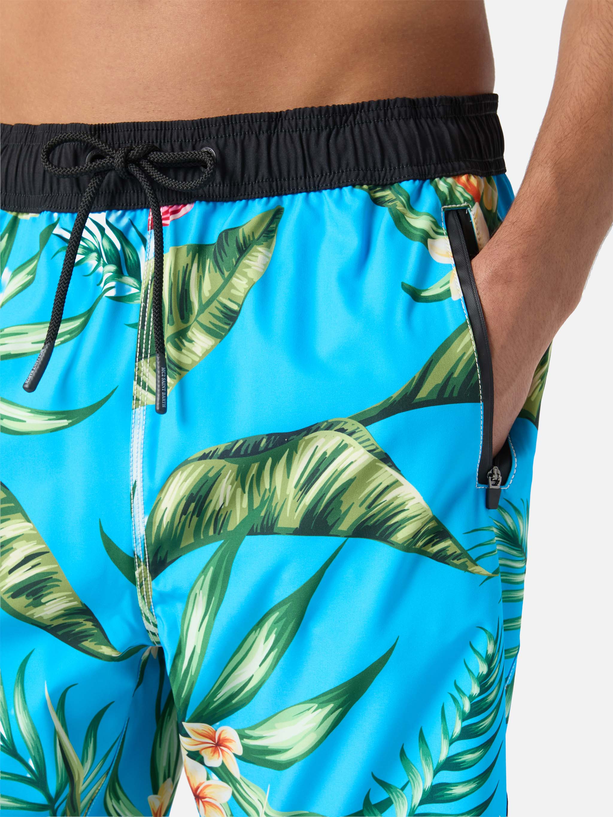 Floral Print Swim Shorts Surf Style Sky Swimshort