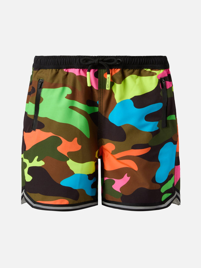 Long Swim Shorts Malibu Jr With Camouflage Print __single__ Swimshort