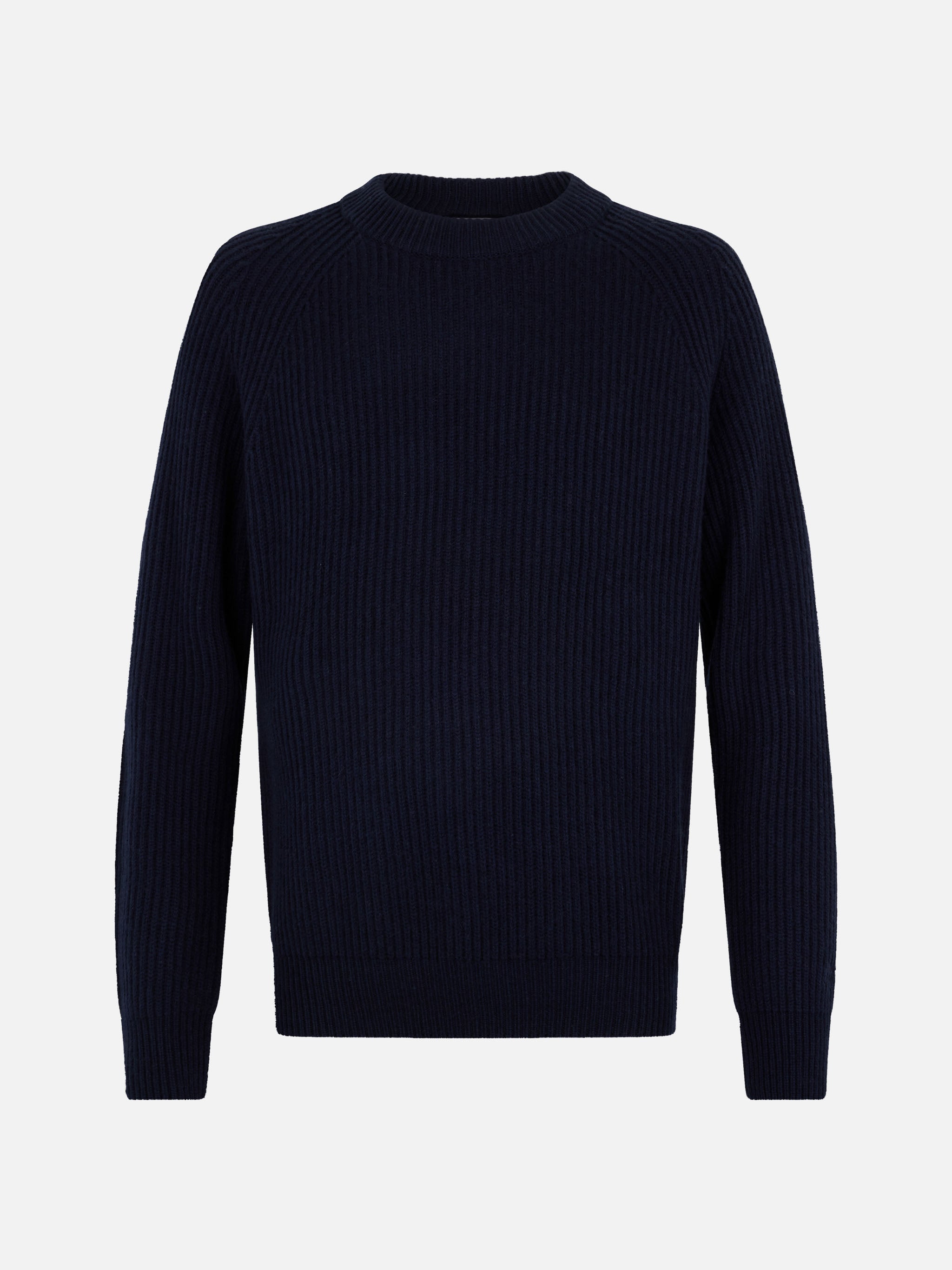 Navy Blue Ribbed Sweater Marine Blended Cashmere
