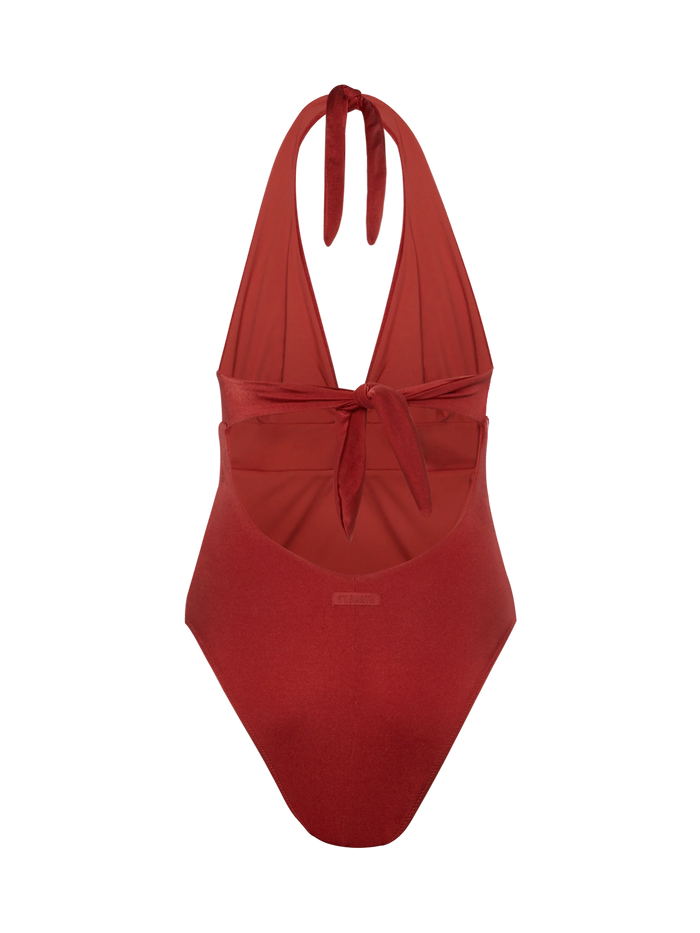 Marylin Shimmer Red One-Piece Swimsuit One Piece