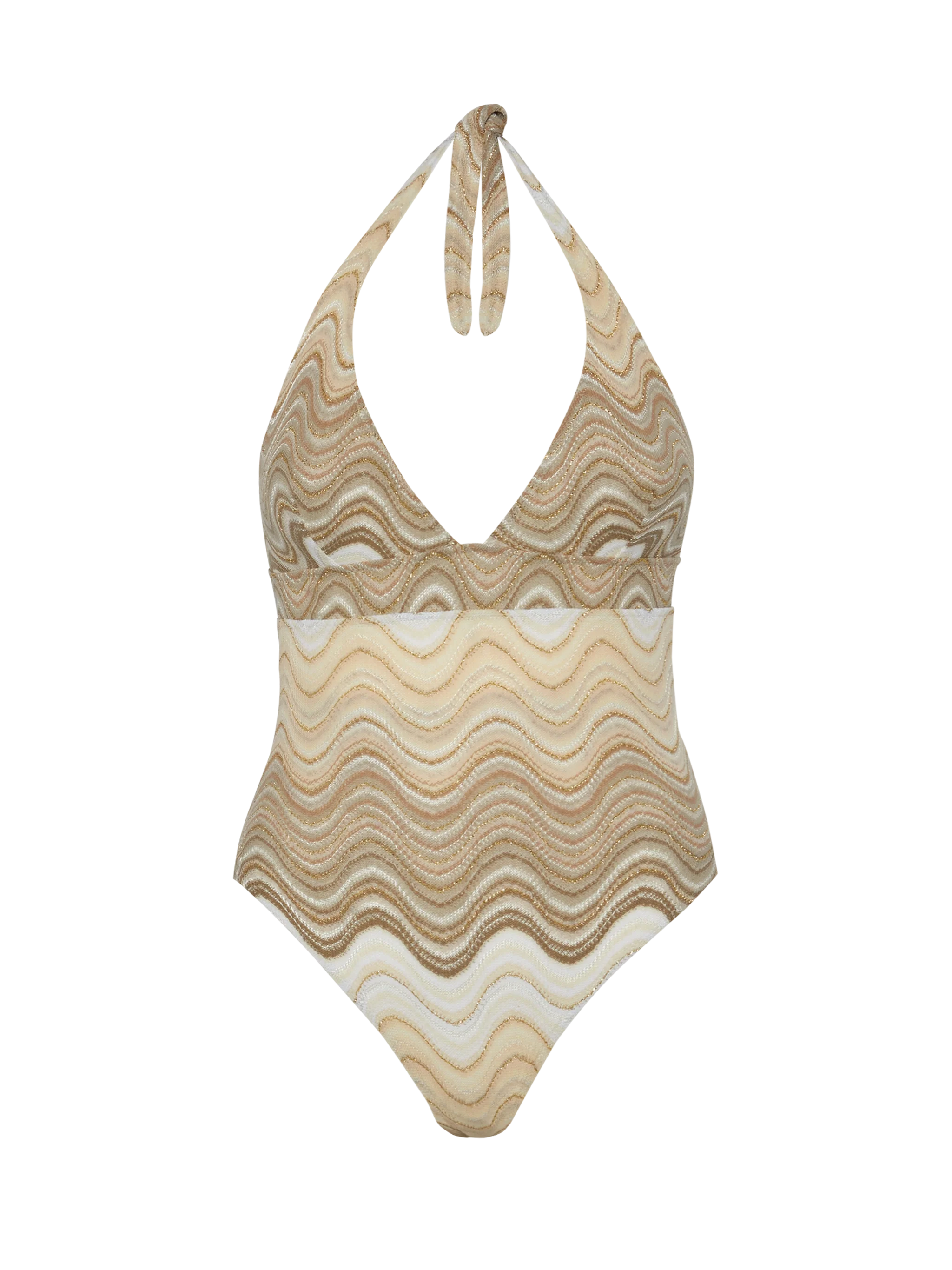 Marylin Raschel Wavy One-Piece Swimsuit Beige One Piece