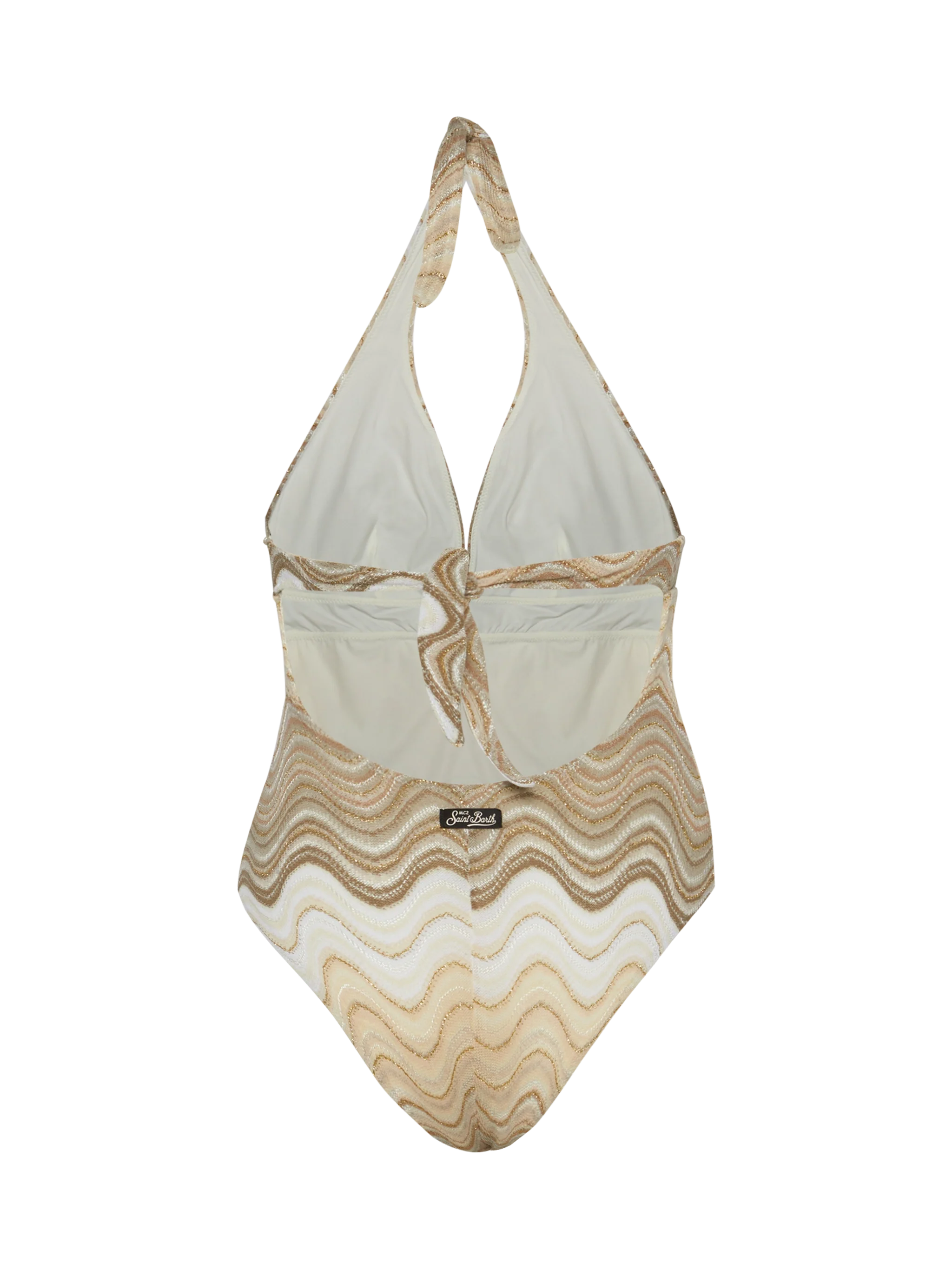 Marylin Raschel Wavy One-Piece Swimsuit Beige One Piece