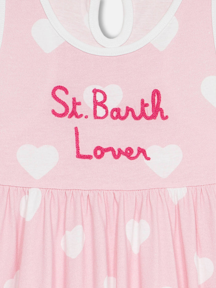 Girl Cotton Dress Masha With Print And I Love St Barth Embroidery __single__