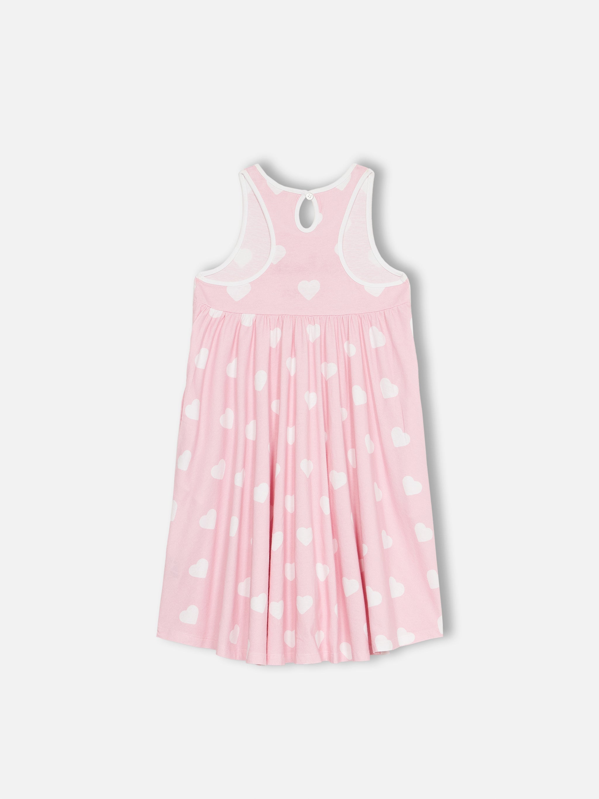 Girl Cotton Dress Masha With Print And I Love St Barth Embroidery Pink