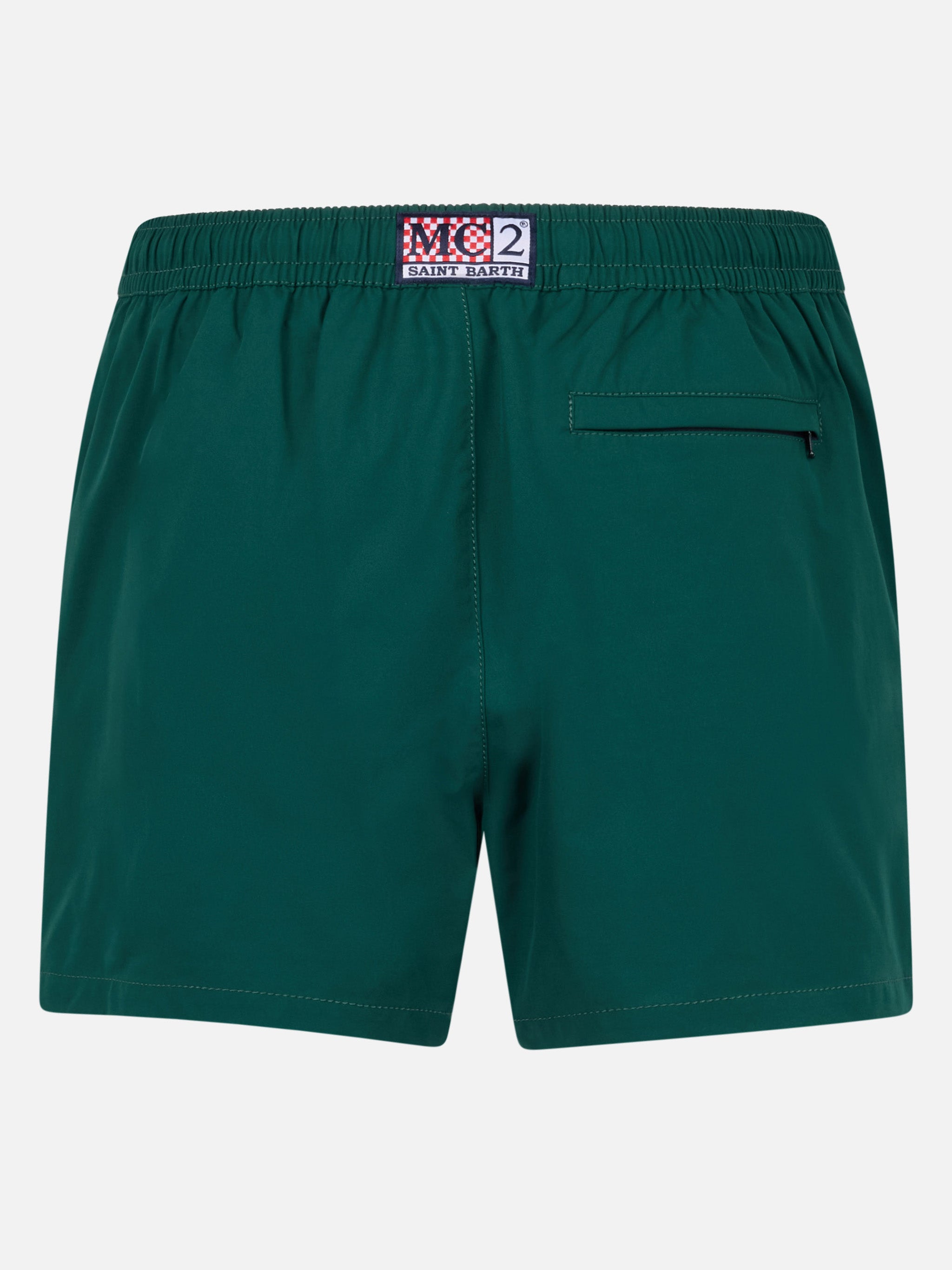 Man Short-Length British Green Swim Shorts Master Swimshort
