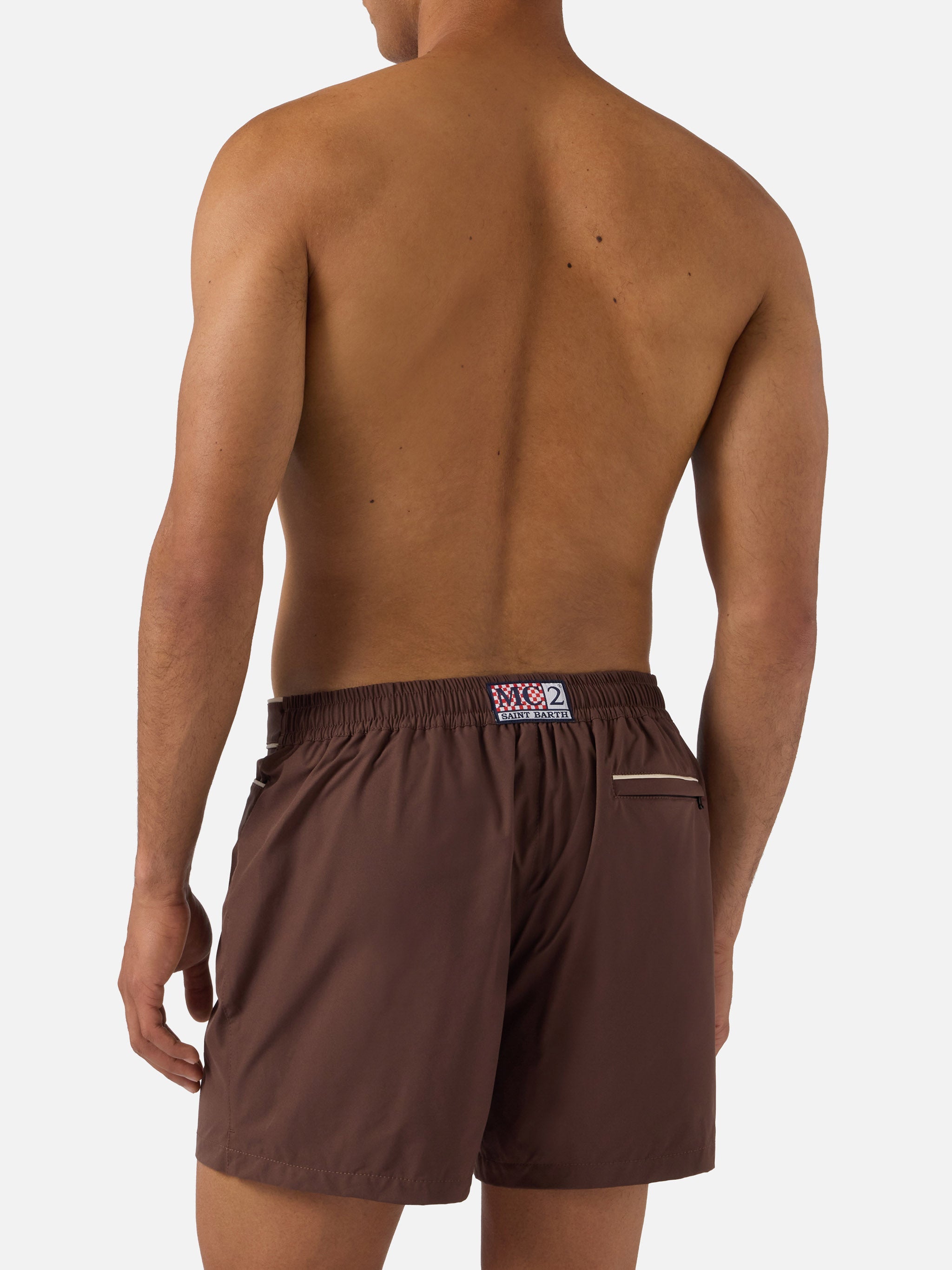 Master Piping Swim Shorts Brown Swimshort