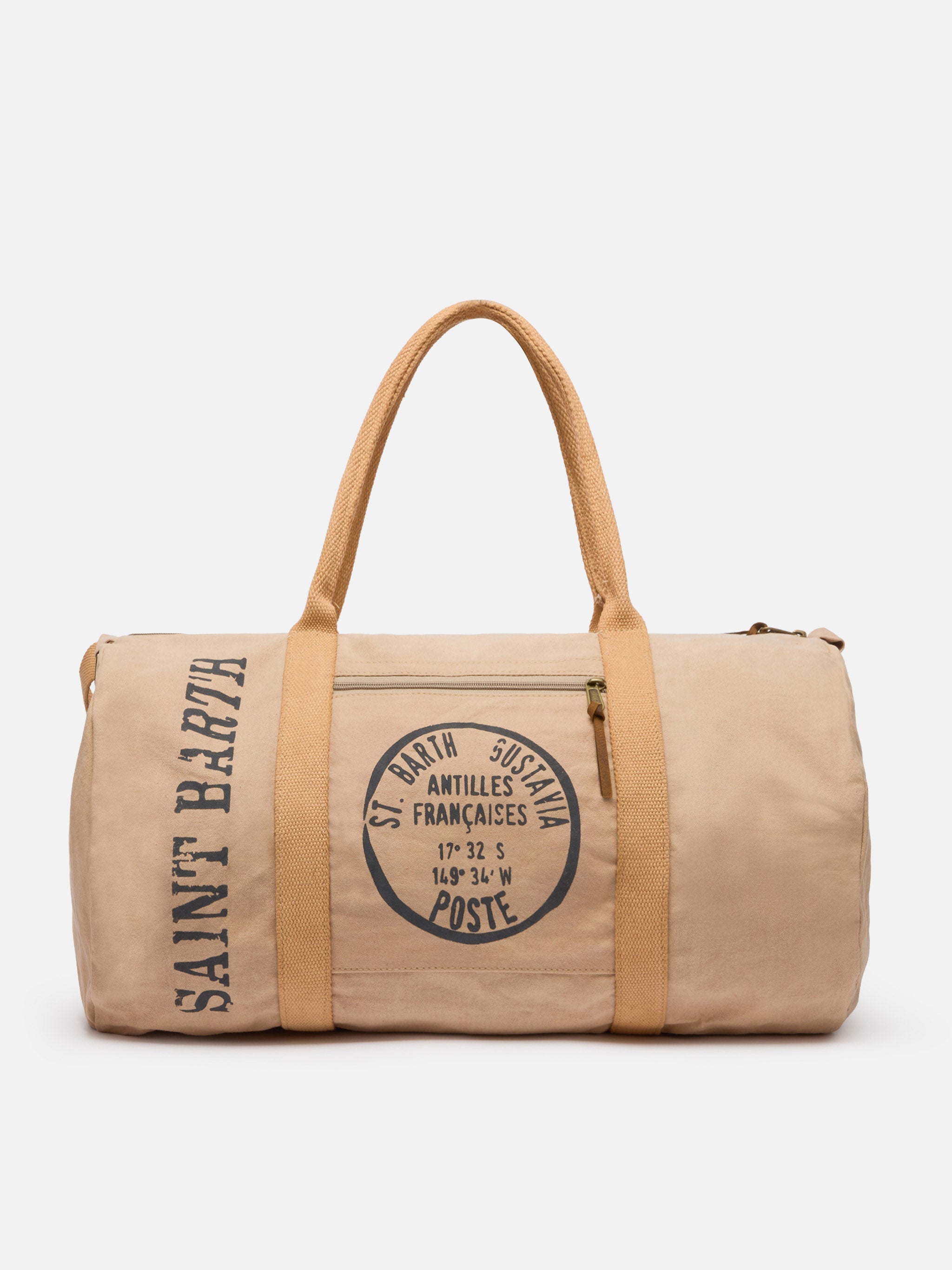 Beige Travel Duffel Bag Maxime White