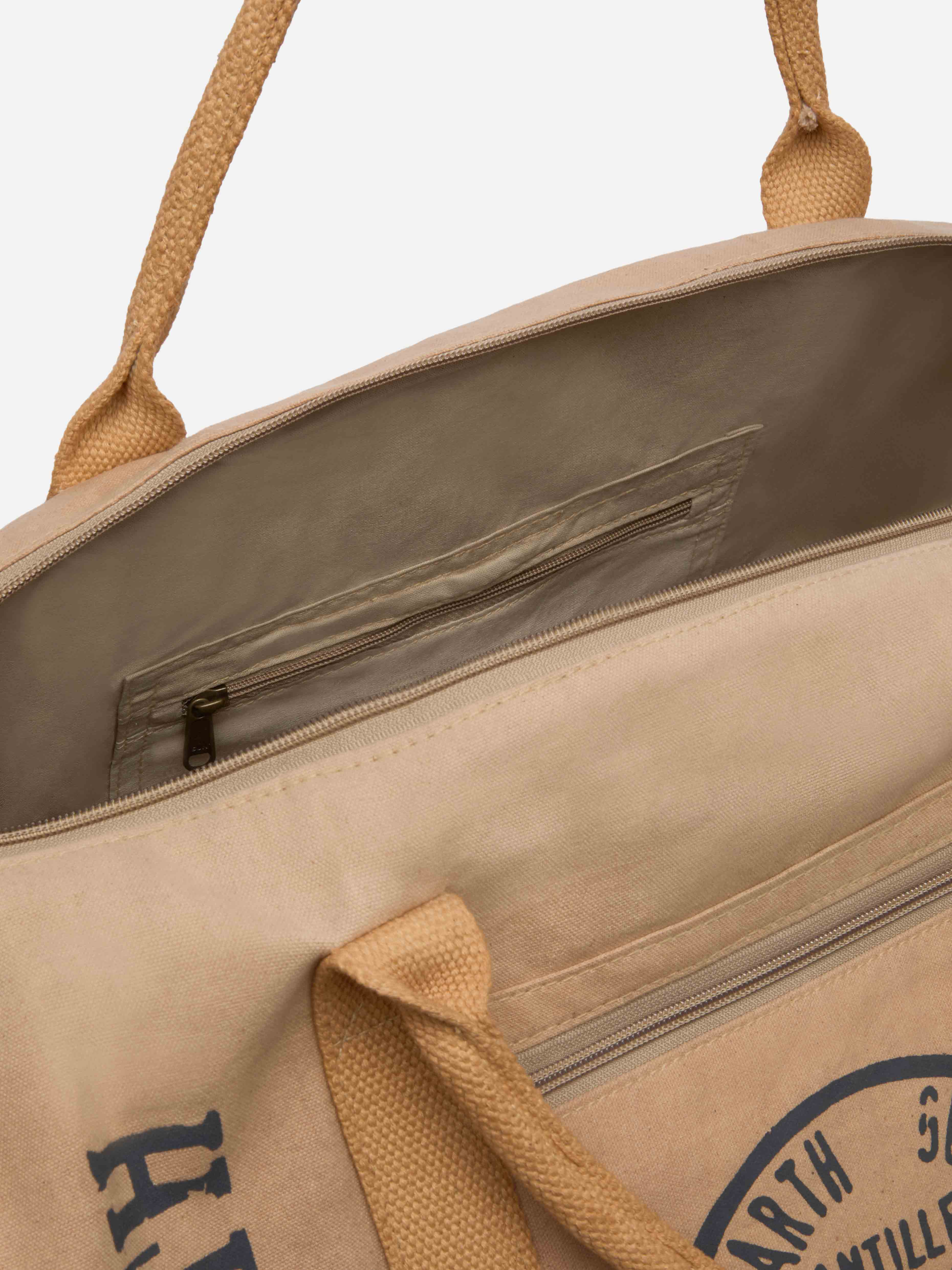 Beige Travel Duffel Bag Maxime White