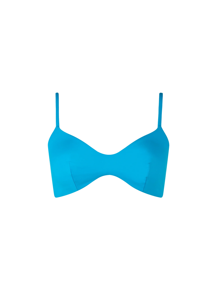 May Turquoise Scoop Bralette Bikini Top Sky