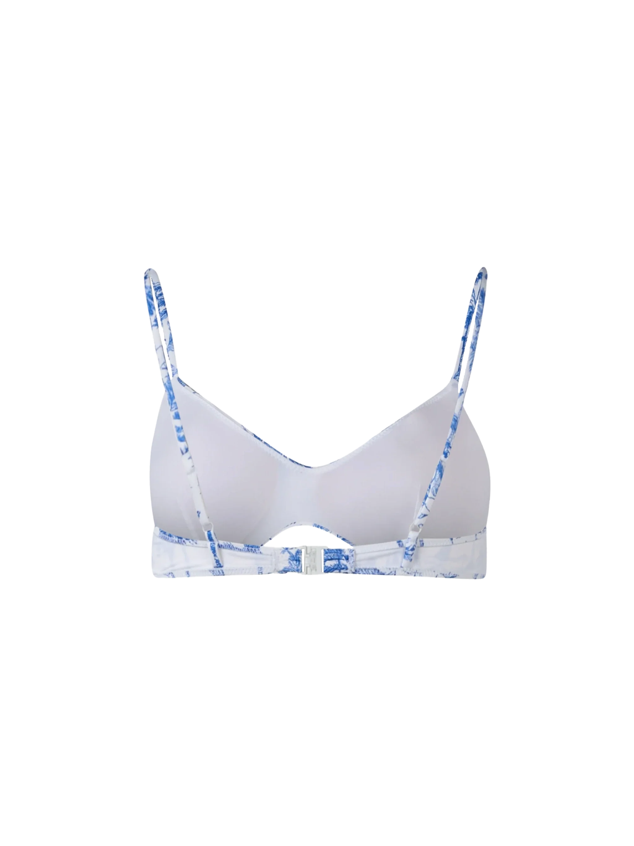 May Toile De Jouy Bralette Bikini Top White