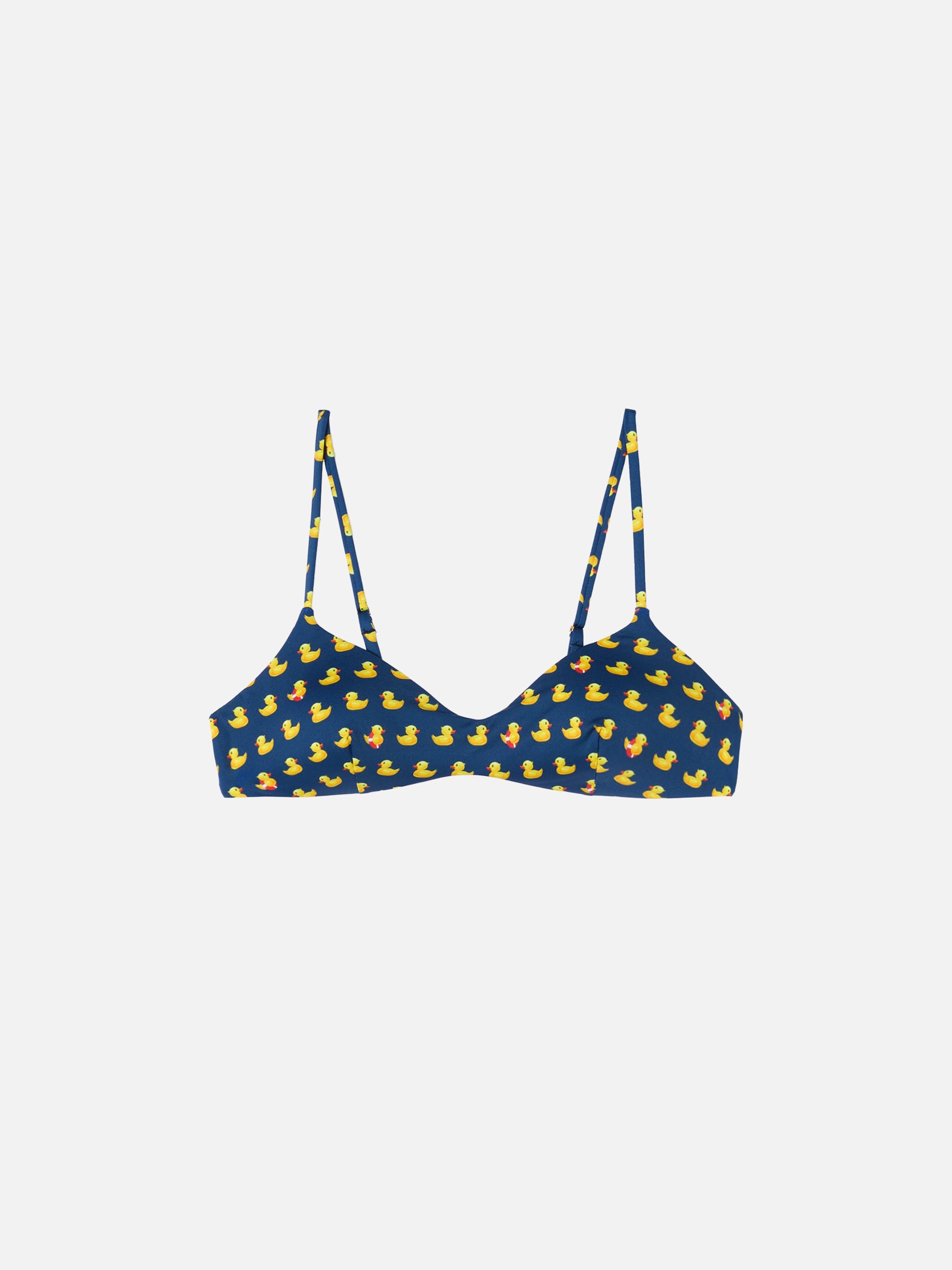 May Scoop Bralette Top With Ducky Print Blue