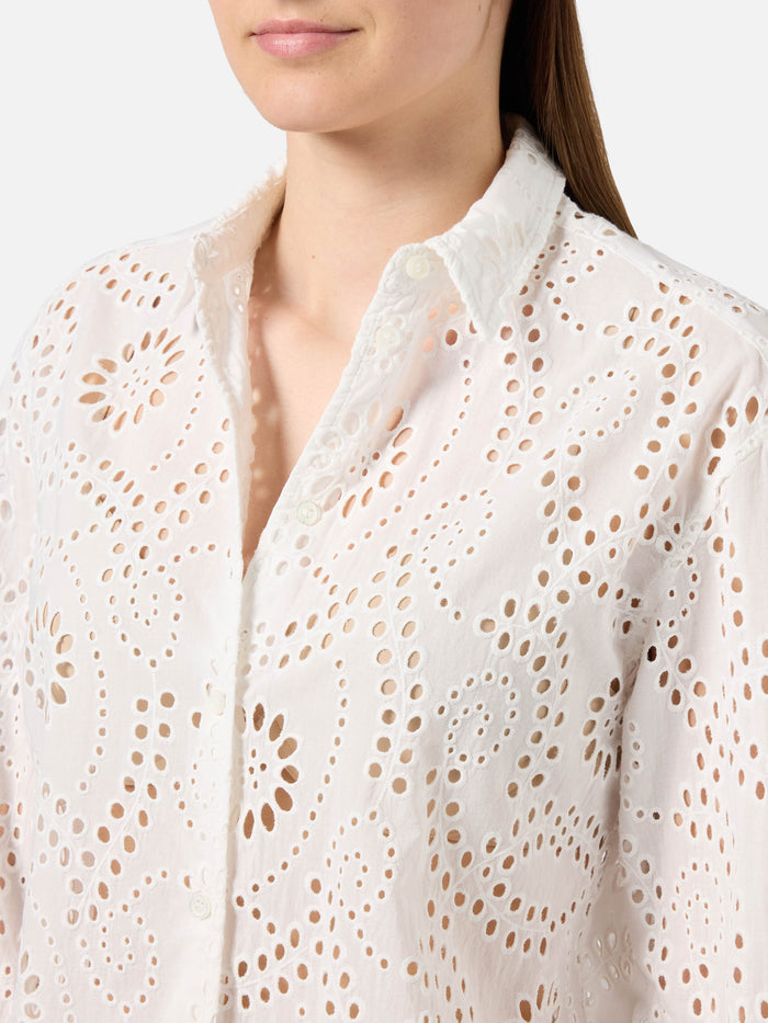 Meredith Broderie Anglaise Cotton Shirt White
