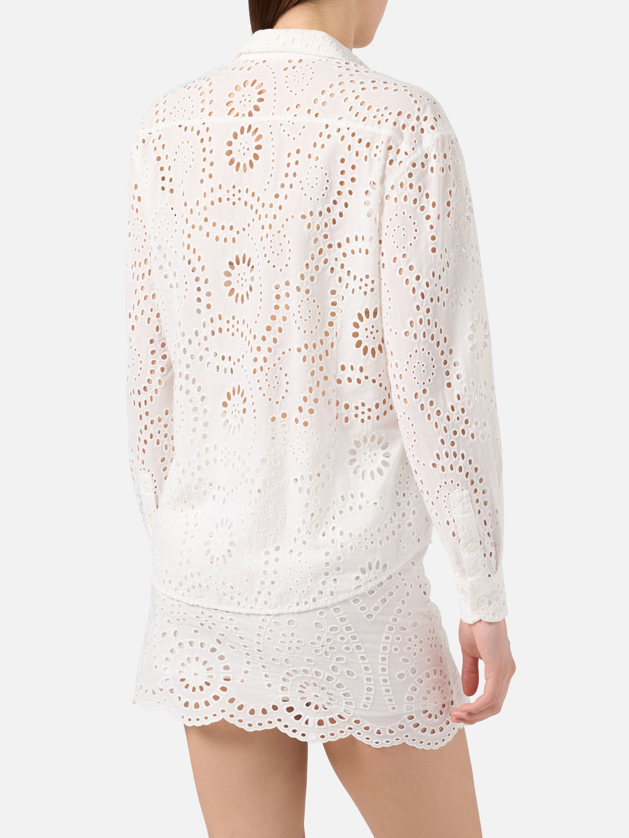 Meredith Broderie Anglaise Cotton Shirt White