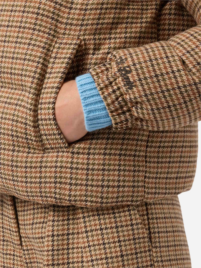 Maddy English Padded Houndstooth Jacket Brown