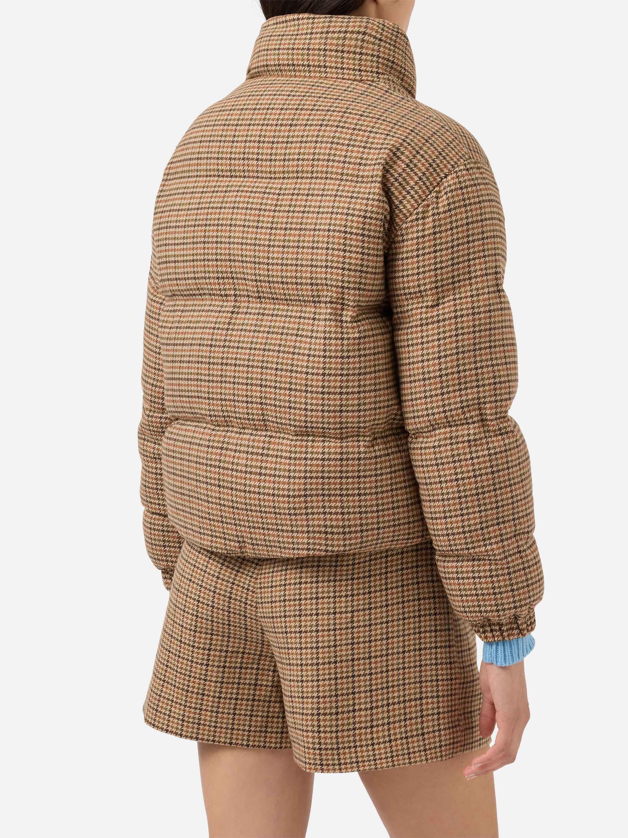Maddy English Padded Houndstooth Jacket Brown