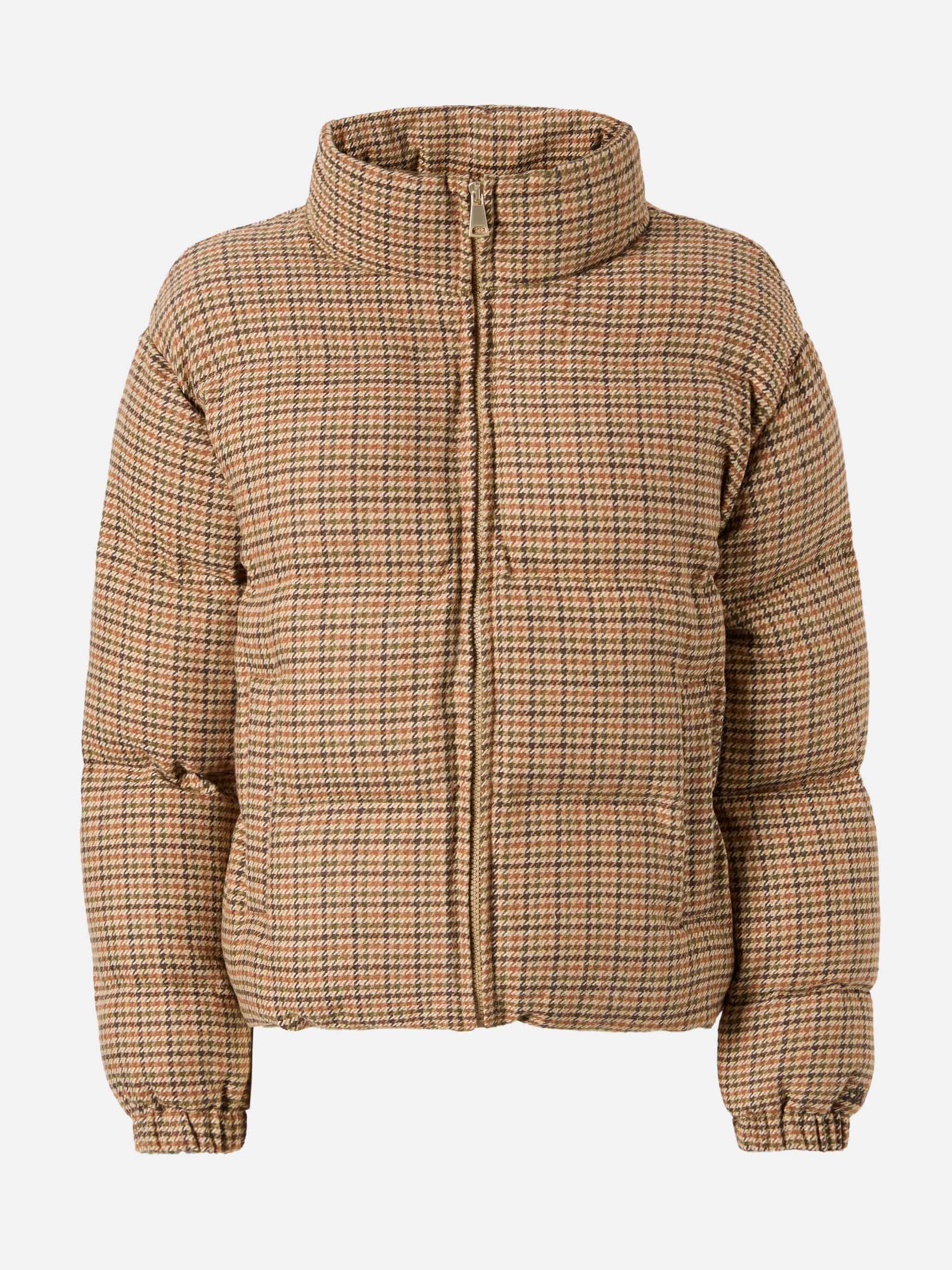 Maddy English Padded Houndstooth Jacket Brown