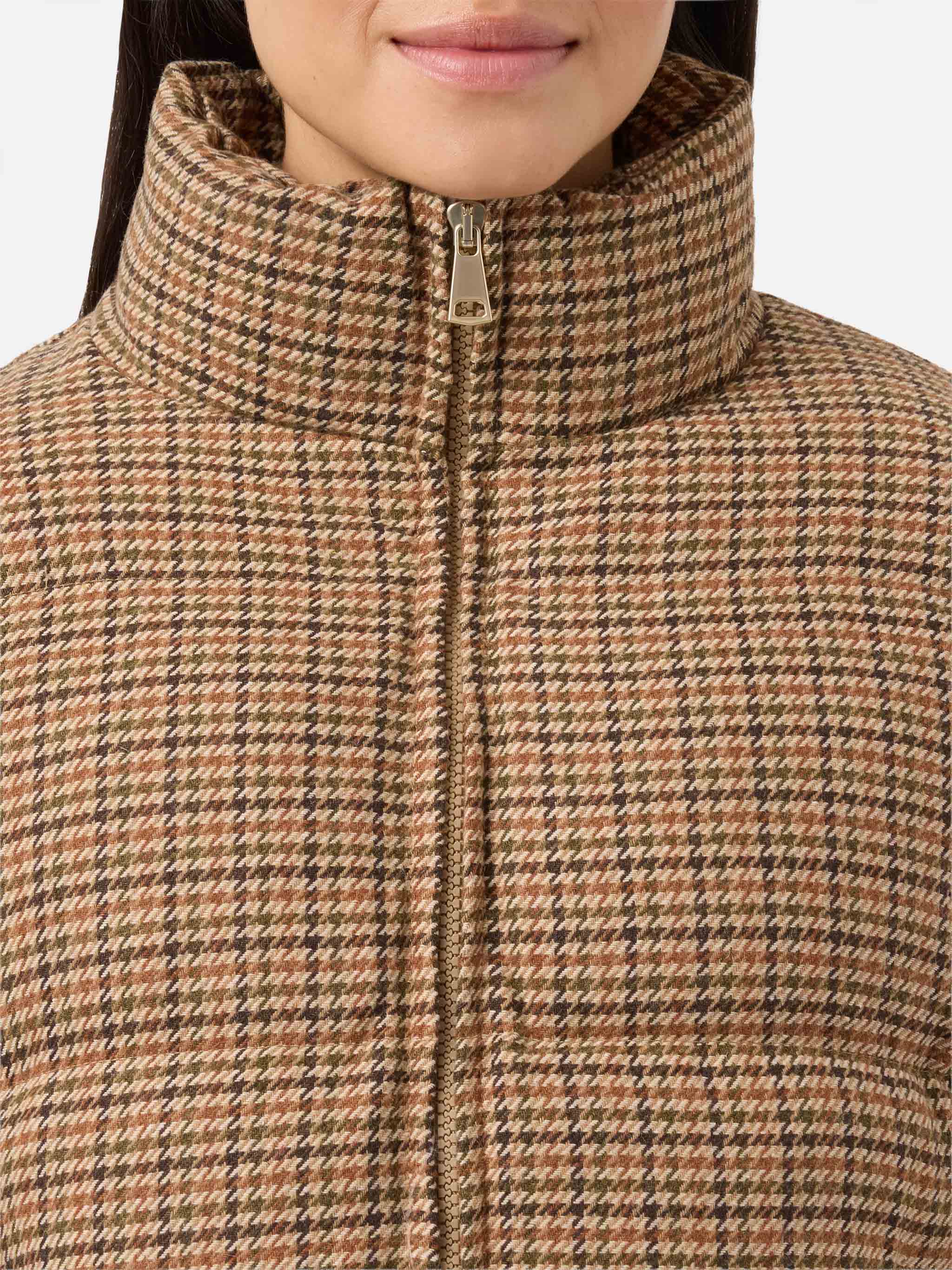 Maddy English Padded Houndstooth Jacket Brown