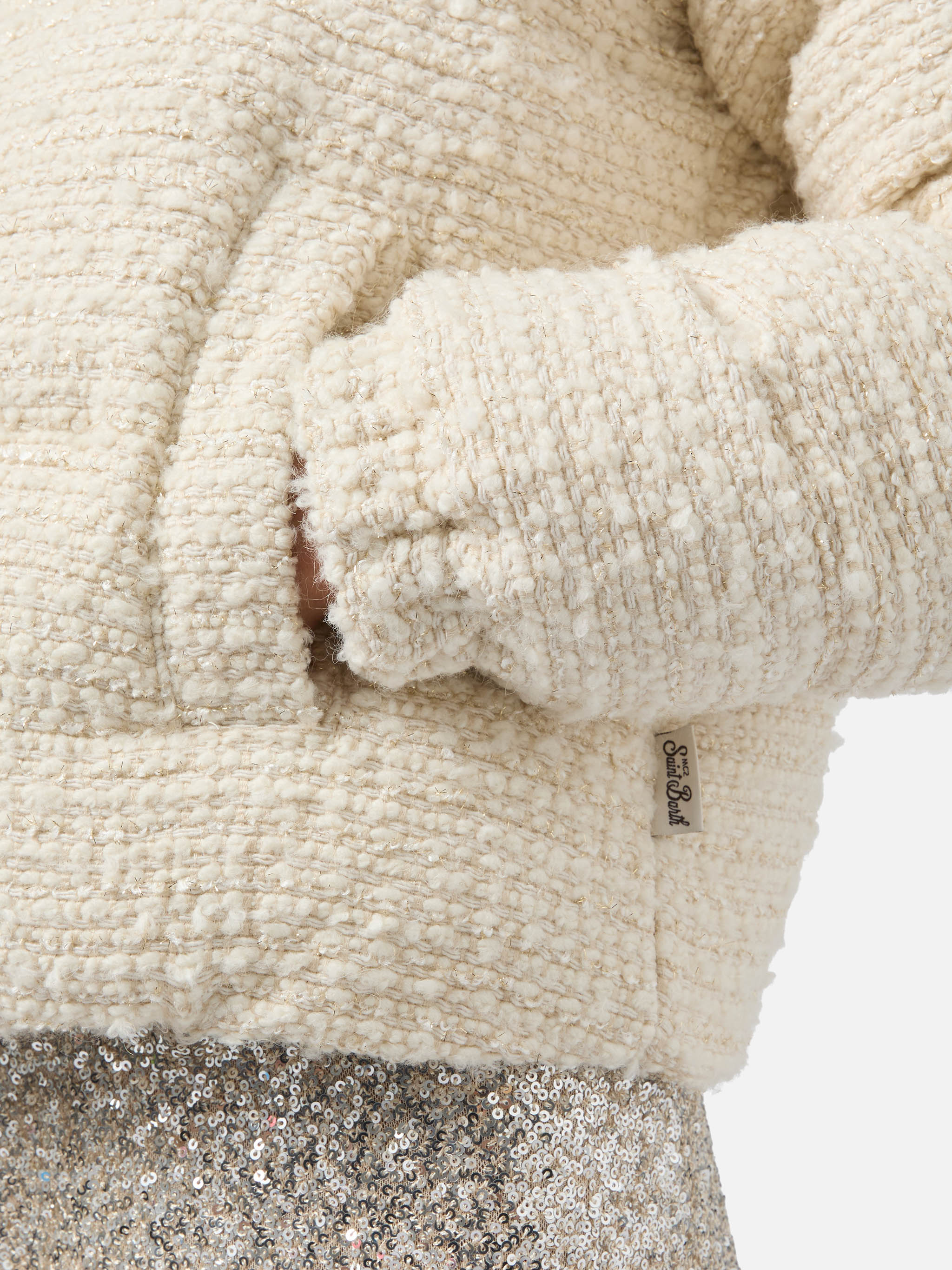 Maddy Tweed Padded Jacket Lurex White