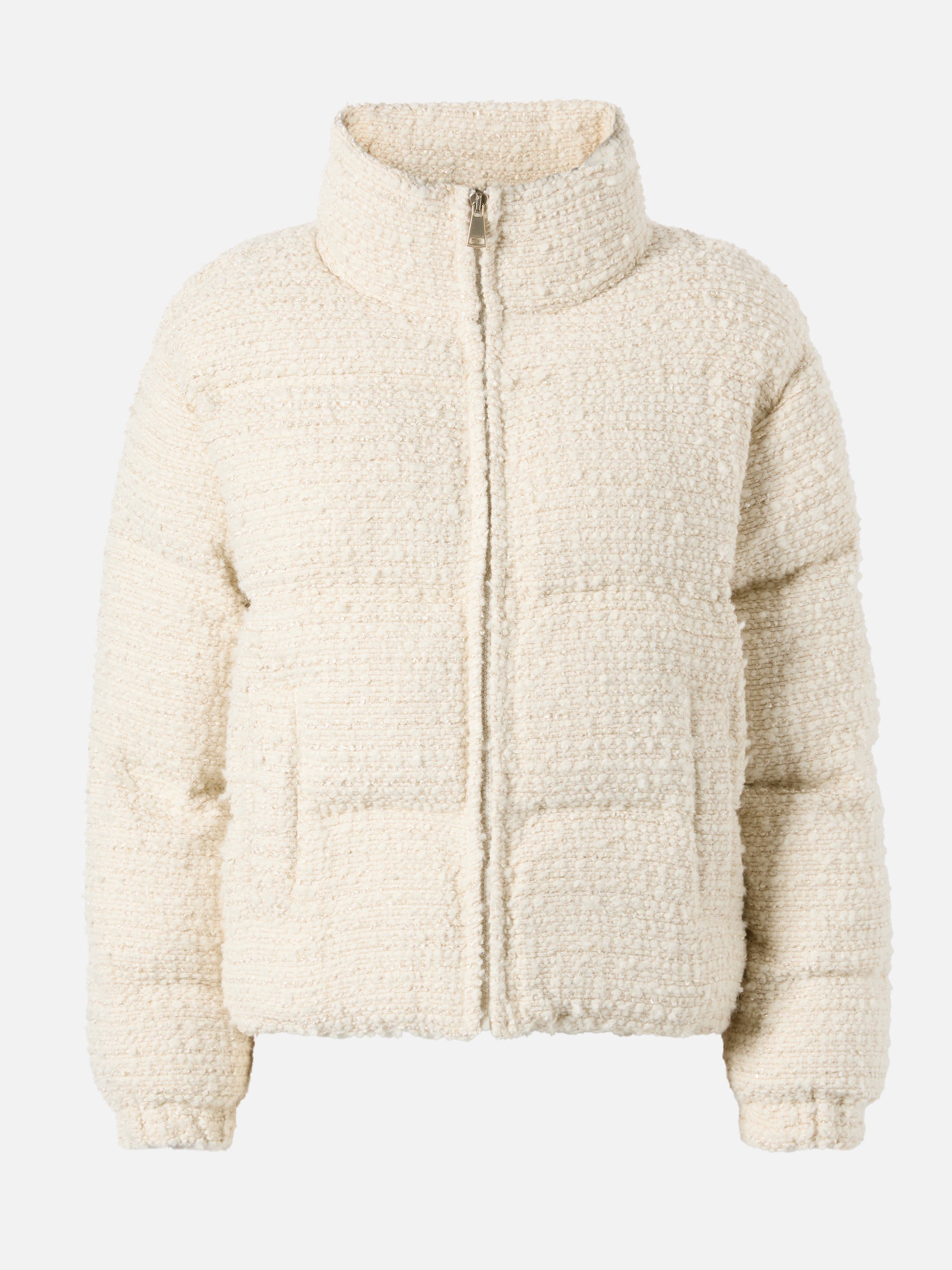 Maddy Tweed Padded Jacket Lurex White