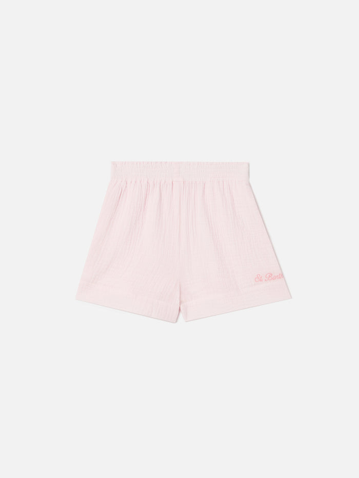 Meave Jr Cotton Muslin Shorts Pink Pant