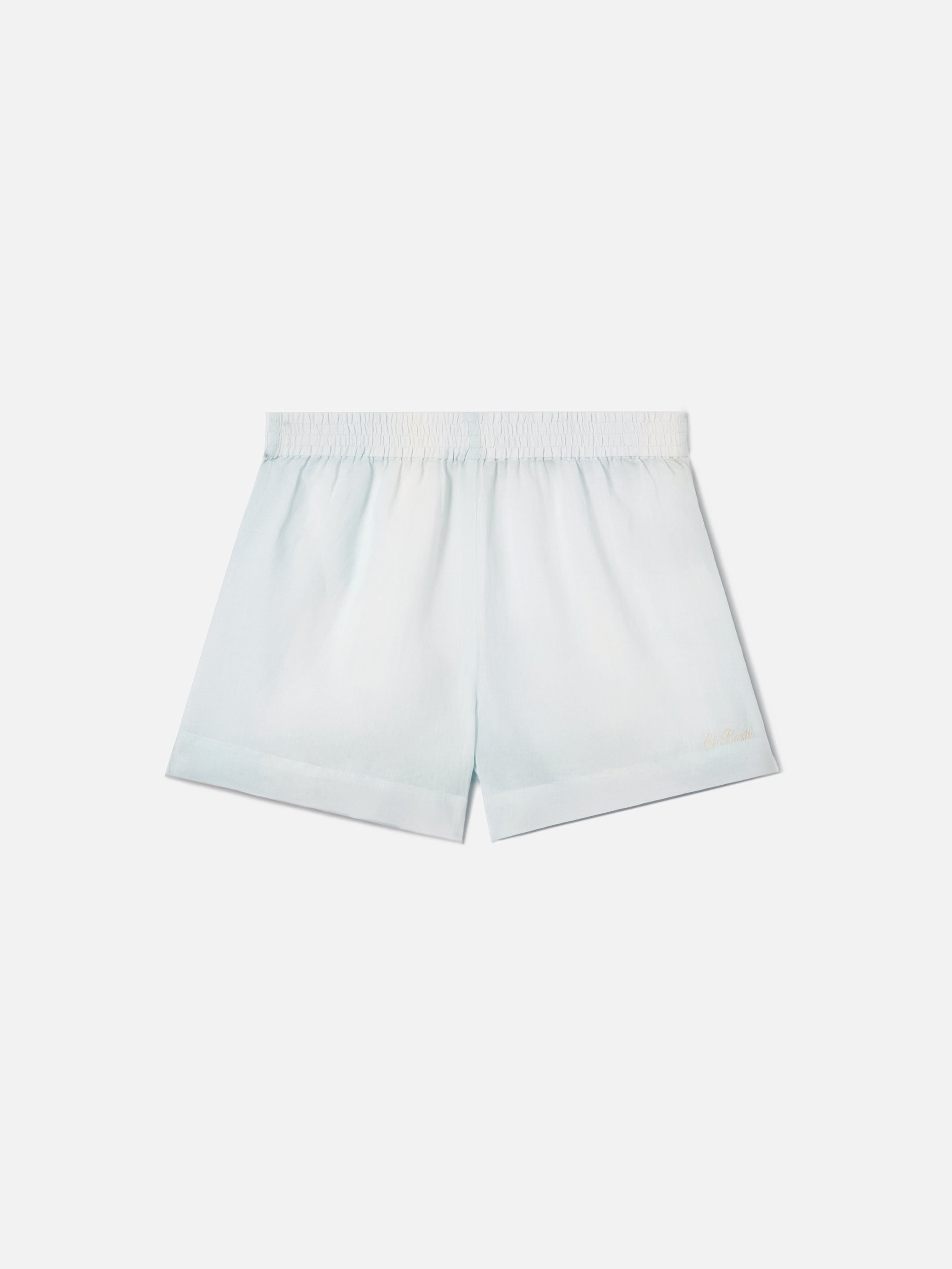 Meave Ramie Shorts With St. Tropez Print White Pant