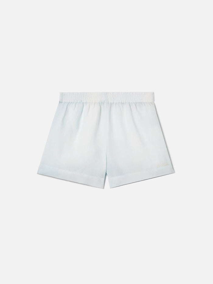 Meave Ramie Shorts With St. Tropez Print White Pant