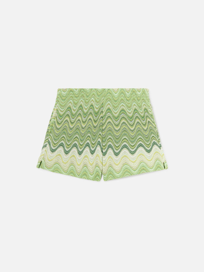 Green Degradé Raschel Meave Shorts Pant