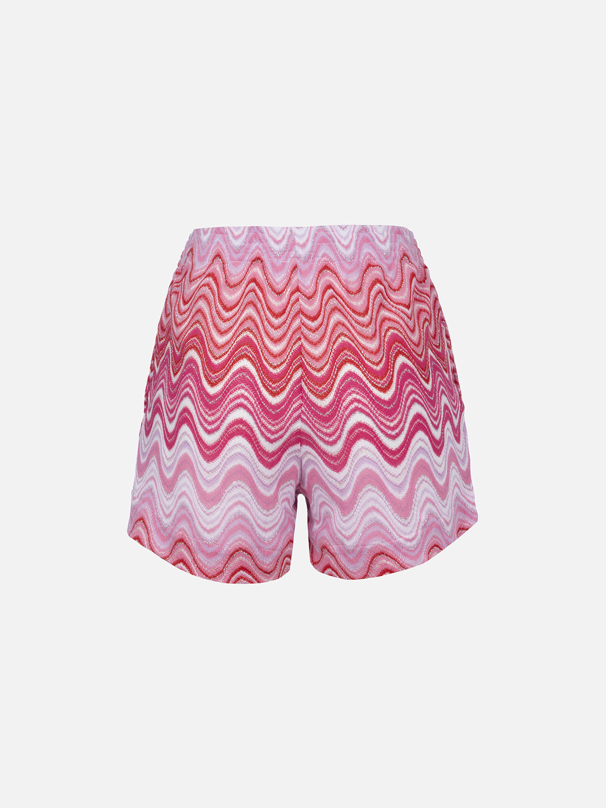 Meave Raschel Knit Shorts With Wave Pattern Pink Pant