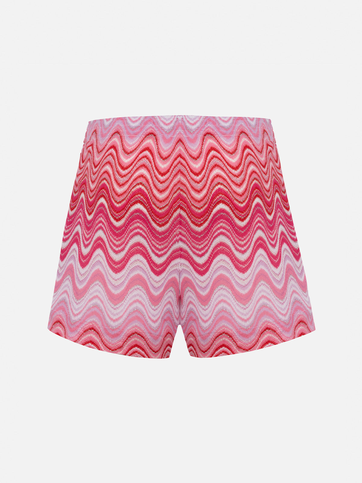 Meave Raschel Knit Shorts With Wave Pattern Pink Pant